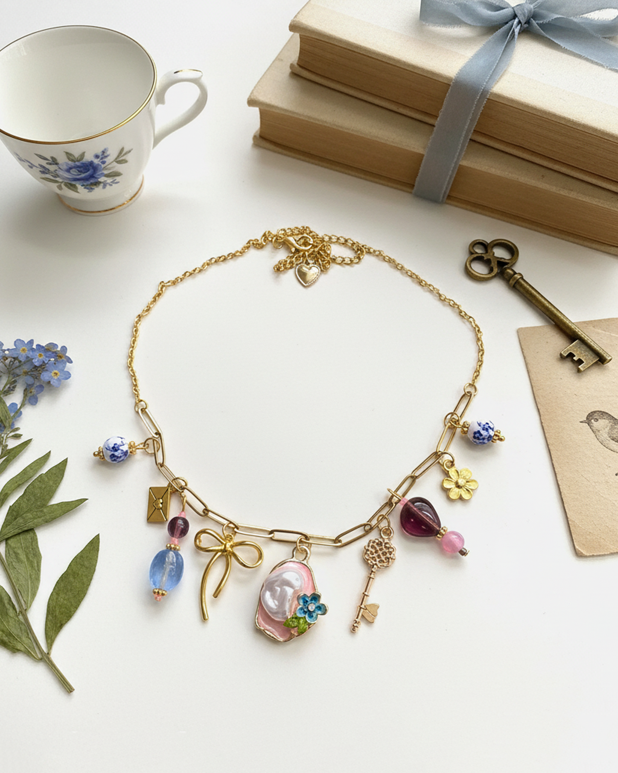 Letters & Petals Necklace