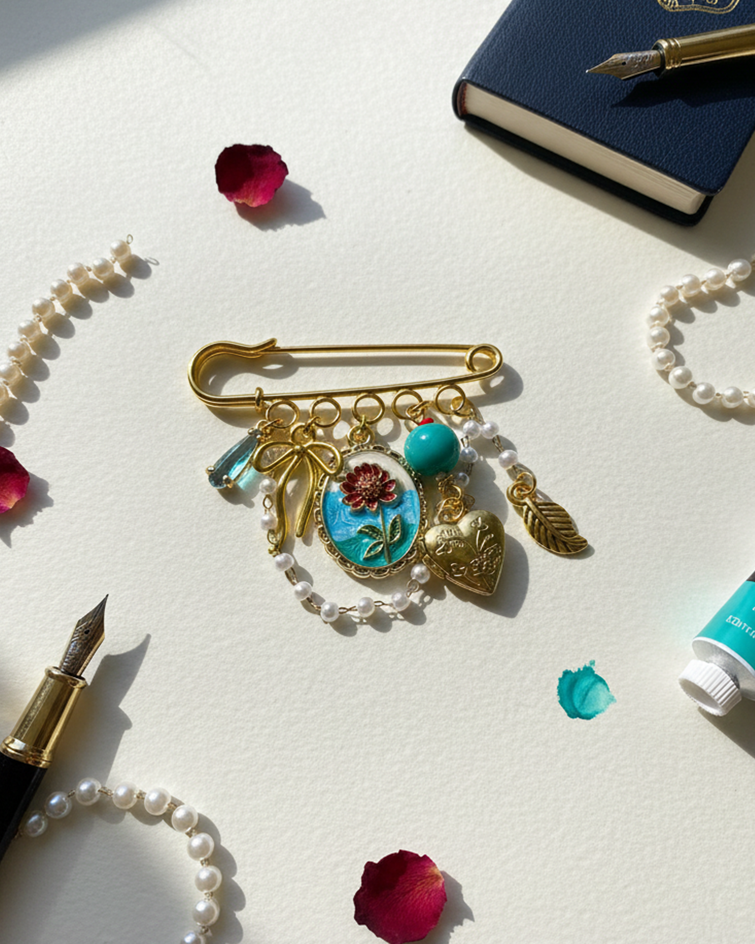 Bluebird Garden Locket Pin