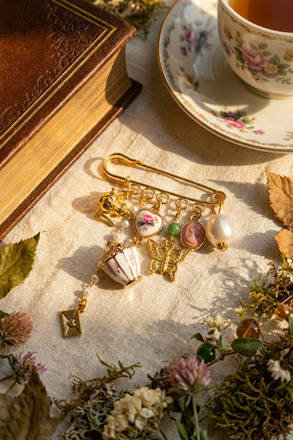 Tea Party In The Forest Charm Brooch