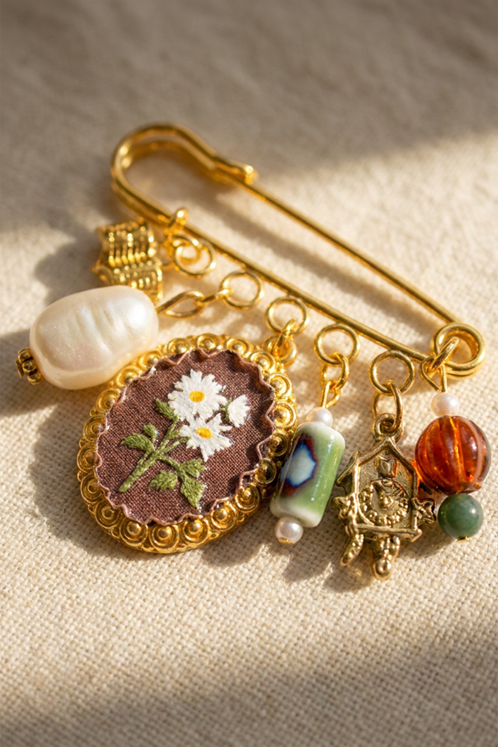 Time In The Reading Room Charm Brooch