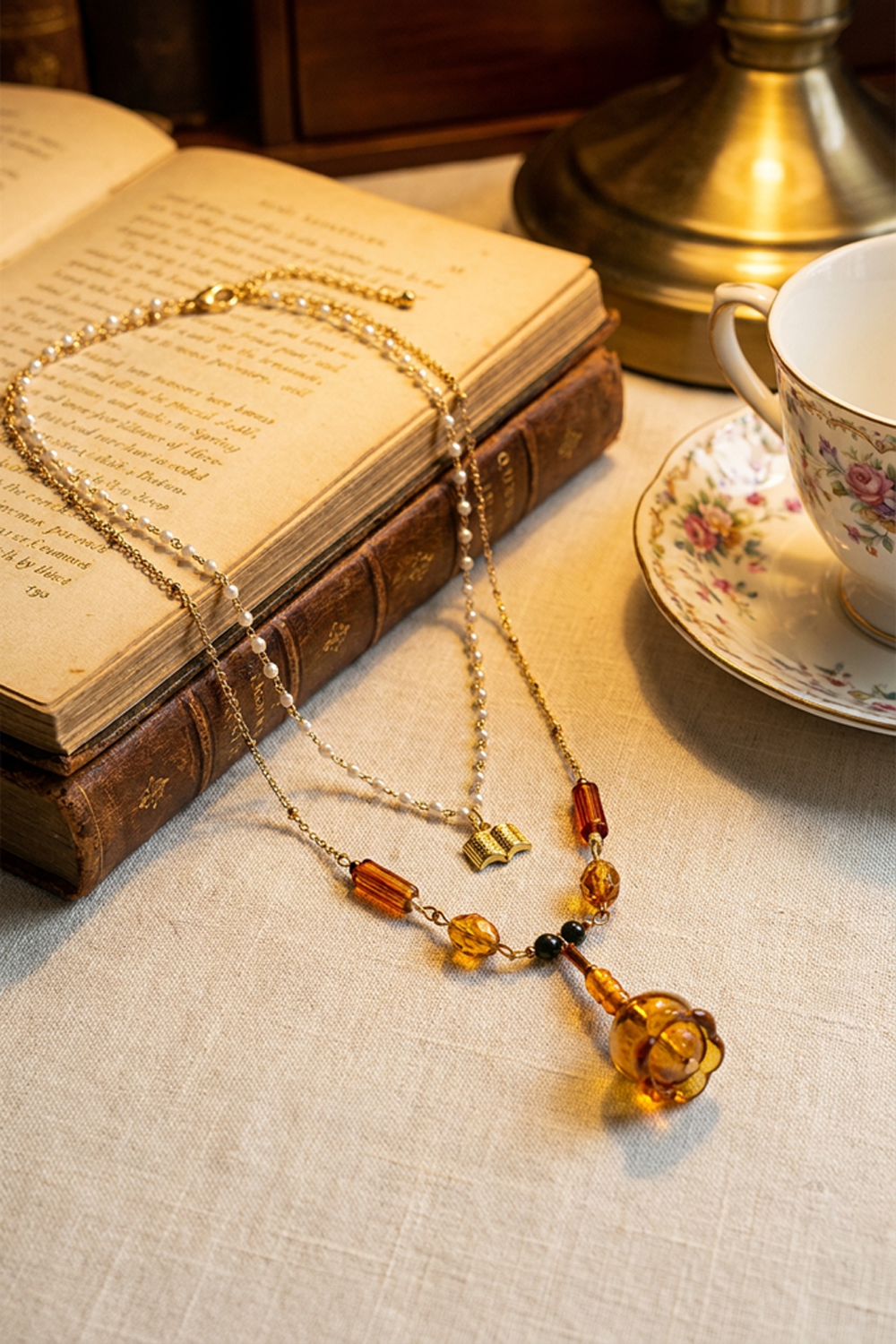A Light in the Library Necklace