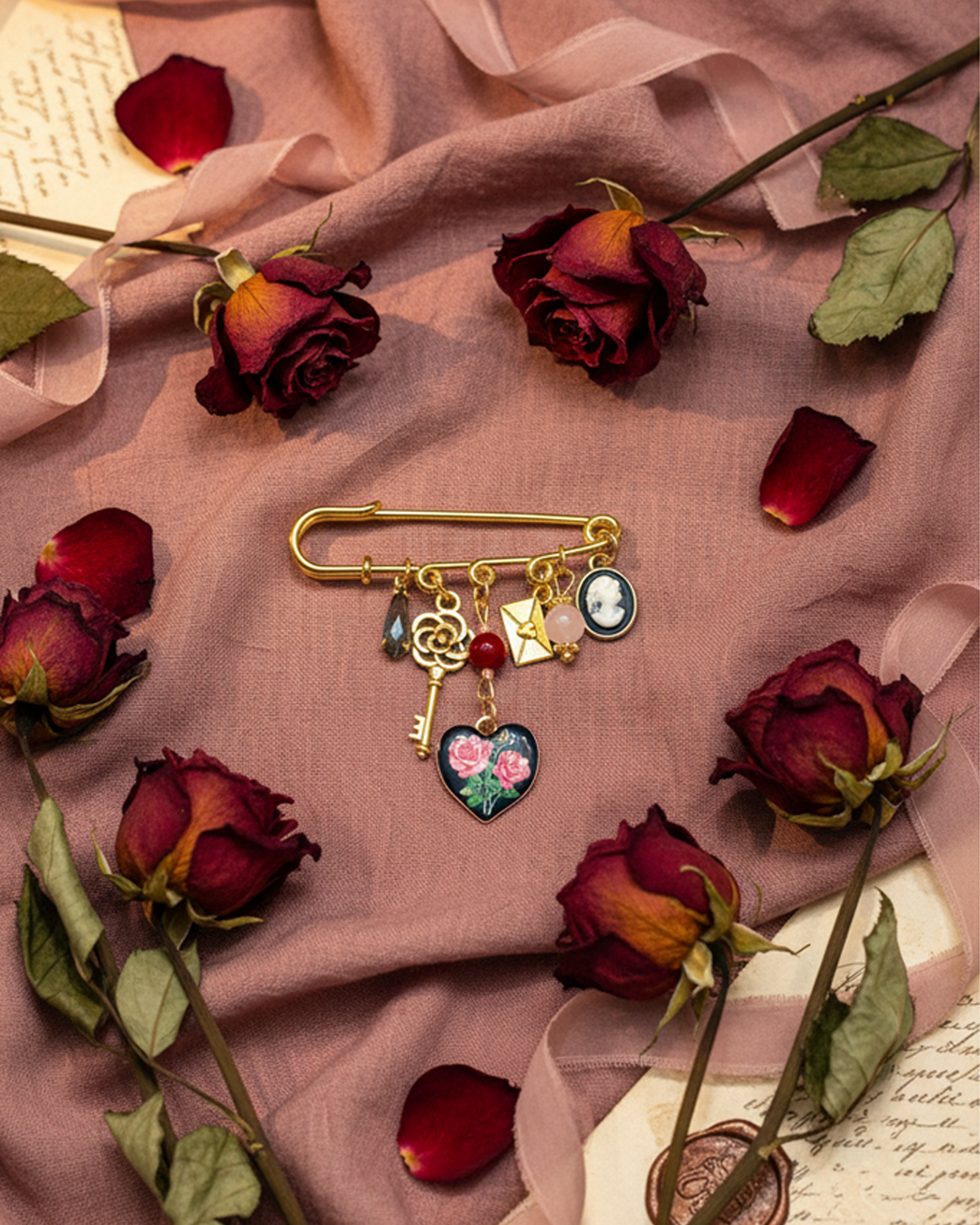 Love’s Sweet Madness Safety Pin Brooch