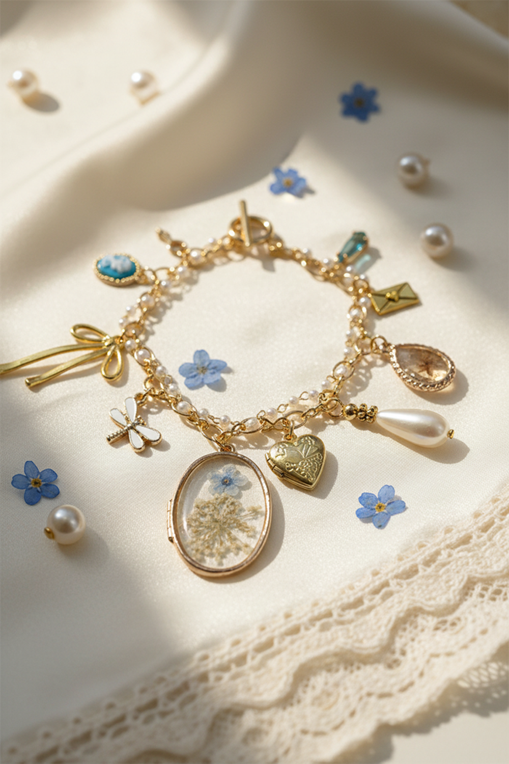 Pearls Beneath Blue Skies Bracelet