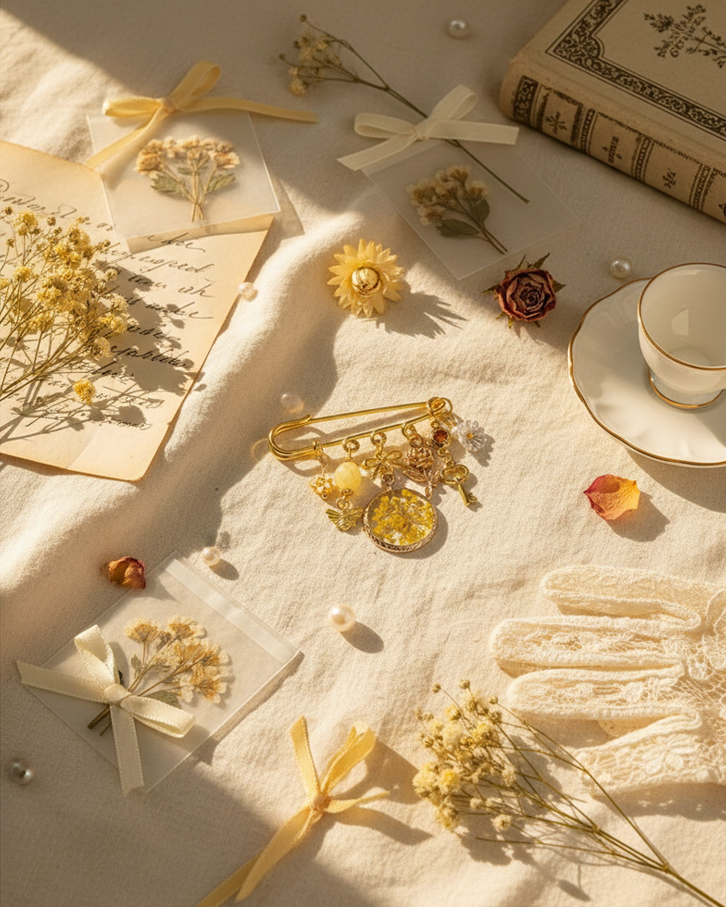 Sunlit Golden Bloom Brooch