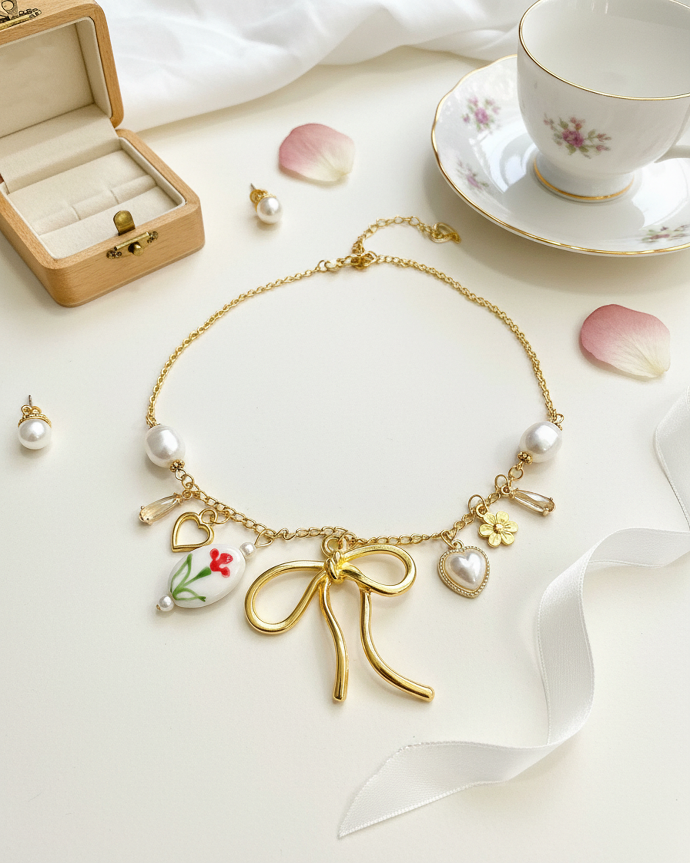 Ribboned Wildflower Necklace