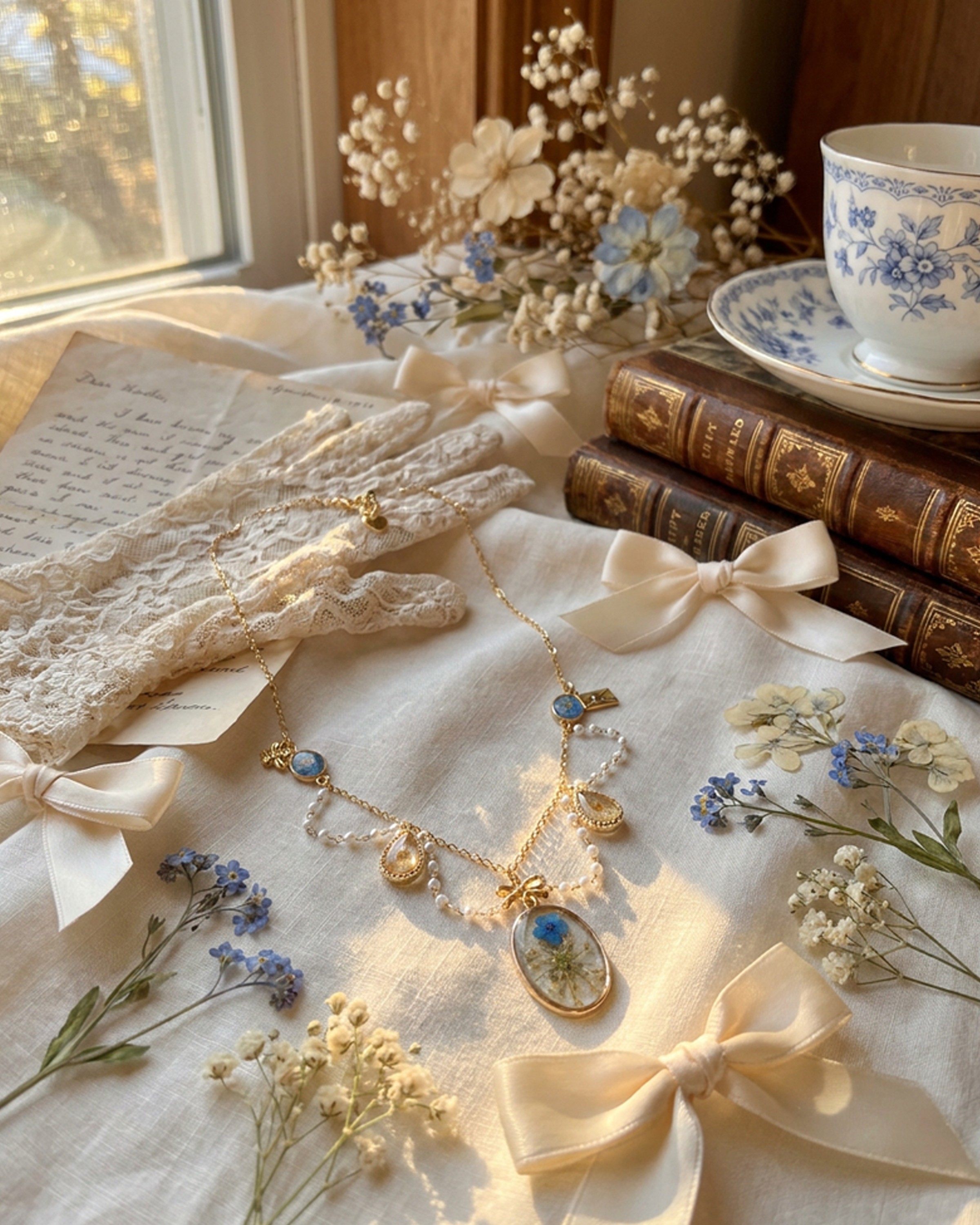 Forget-Me-Not Garden Necklace