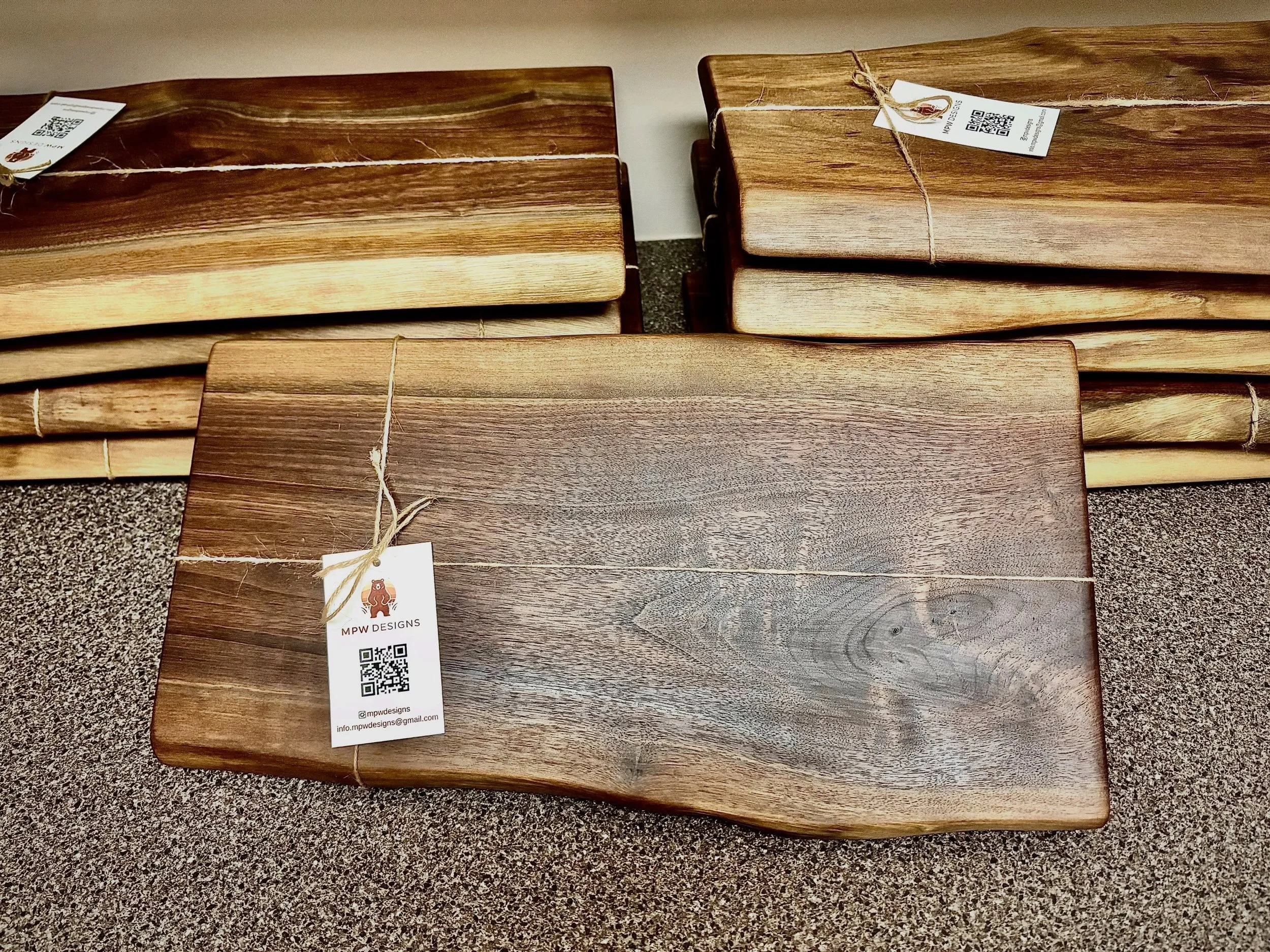 Walnut charcuterie boards. 

#mpwdesigns