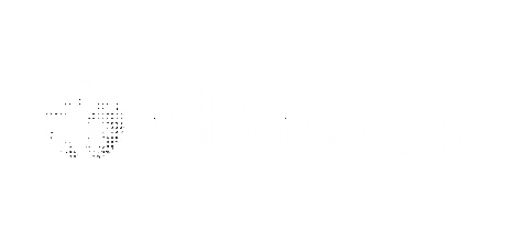 Logotipo da AB InBev com símbolo de folhas ao lado do nome.