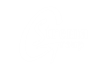 Logotipo do grupo Strema Group em fundo preto.