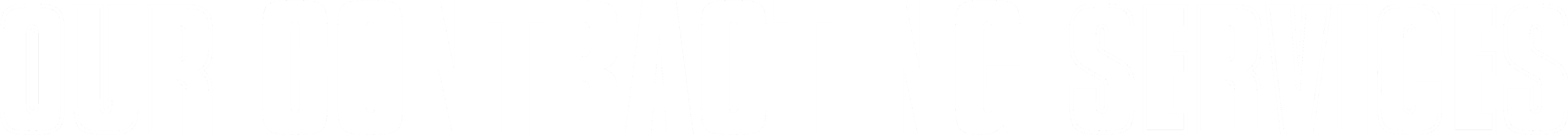 Text graphic with bold white lettering on a black background that reads "our contracting services".