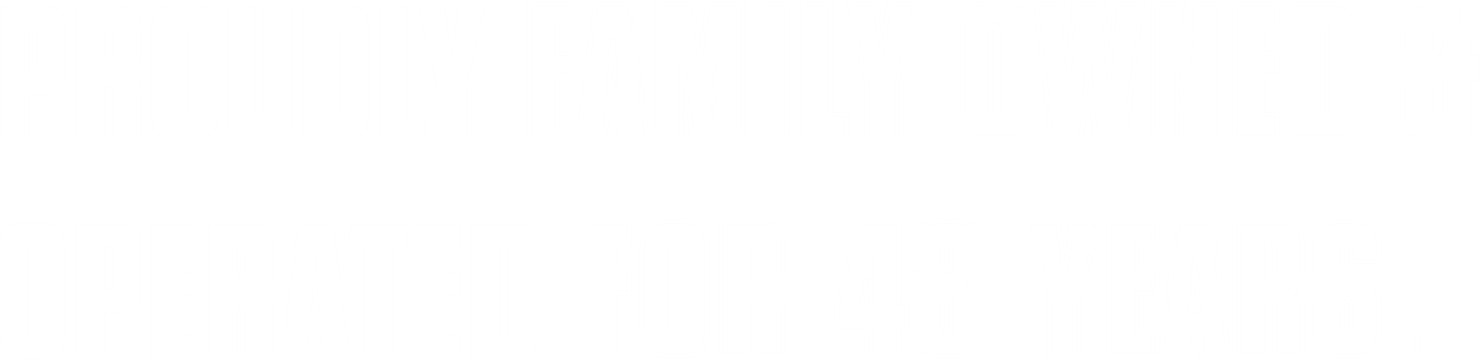 Large text stating 'Proudly a family owned & operated for 48 years' in black and white.