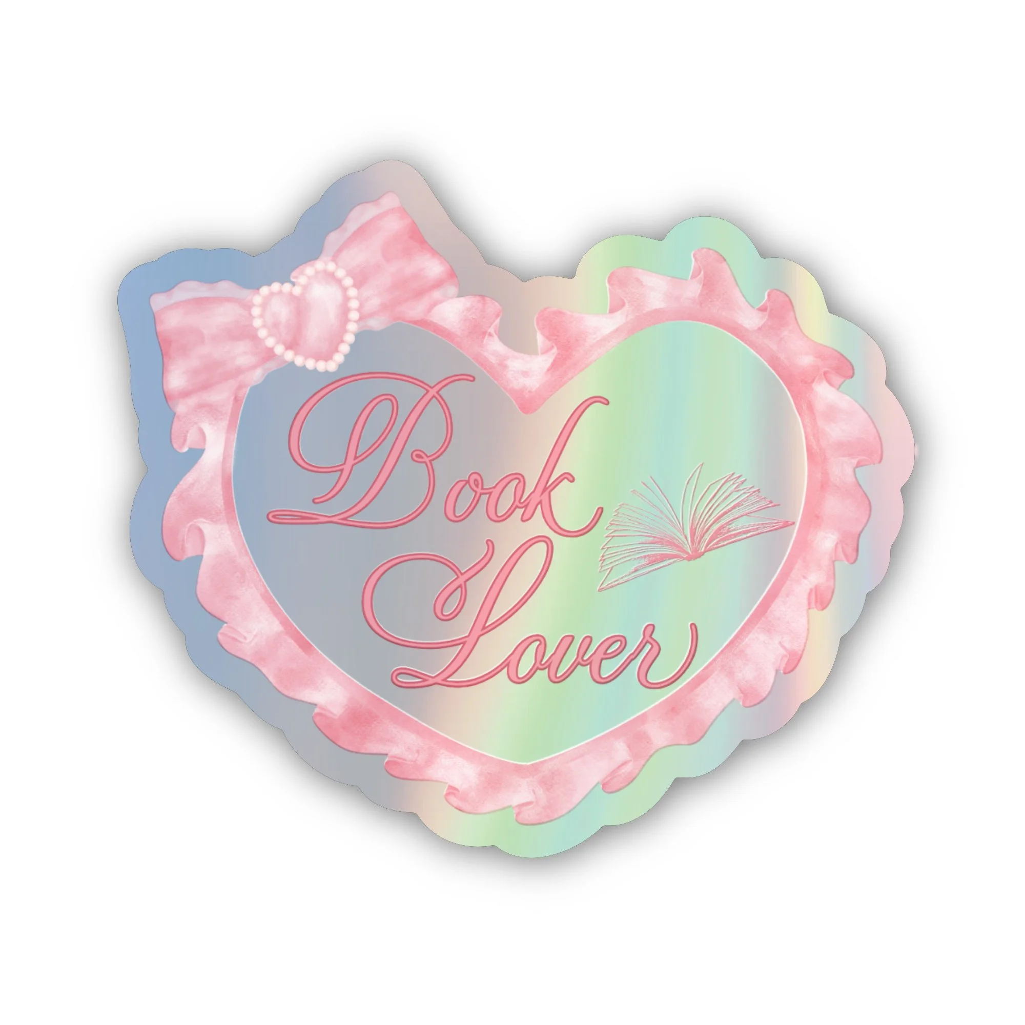 Book Lover Coquette Holographic Sticker