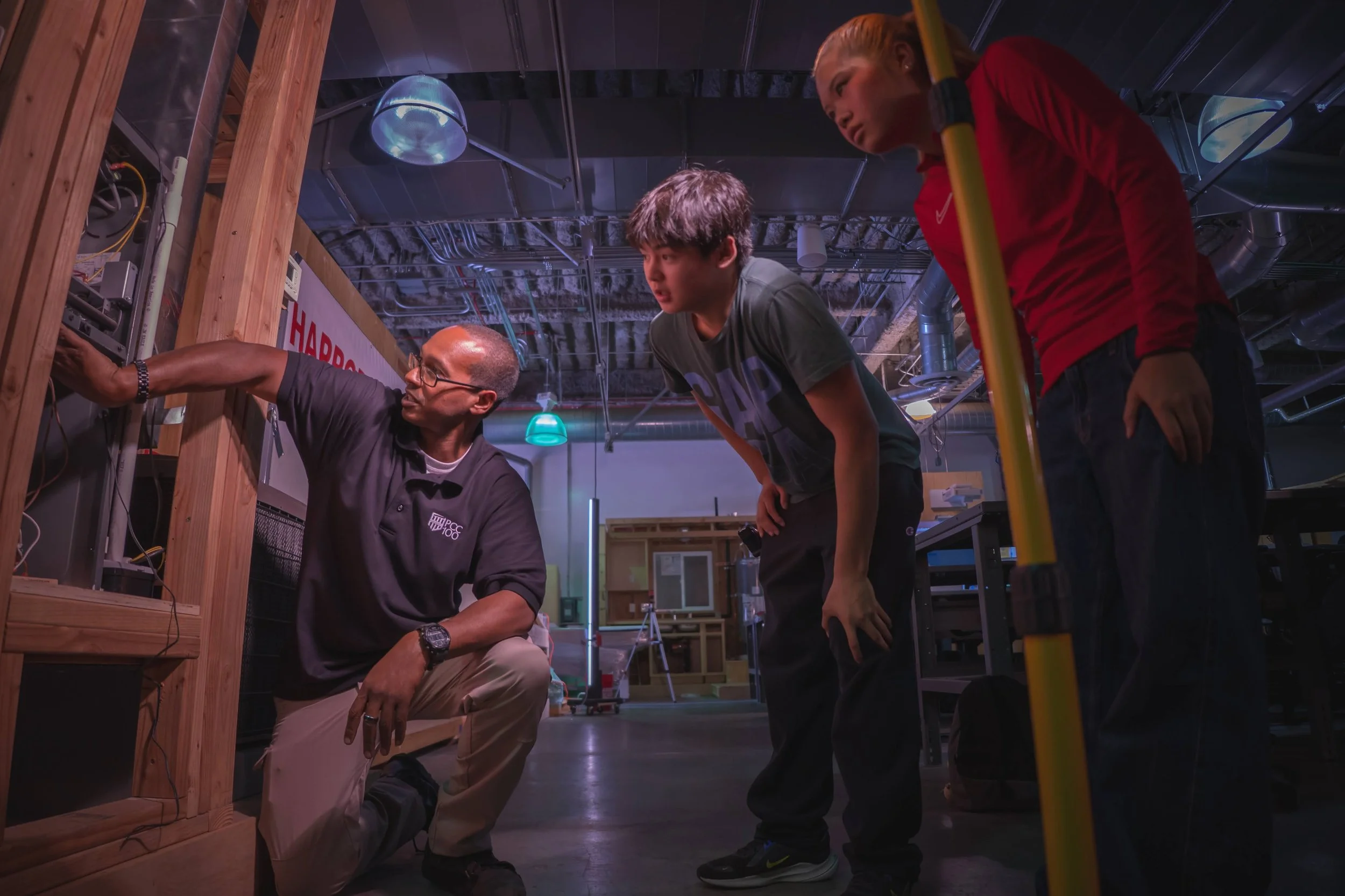 Instructor with two students