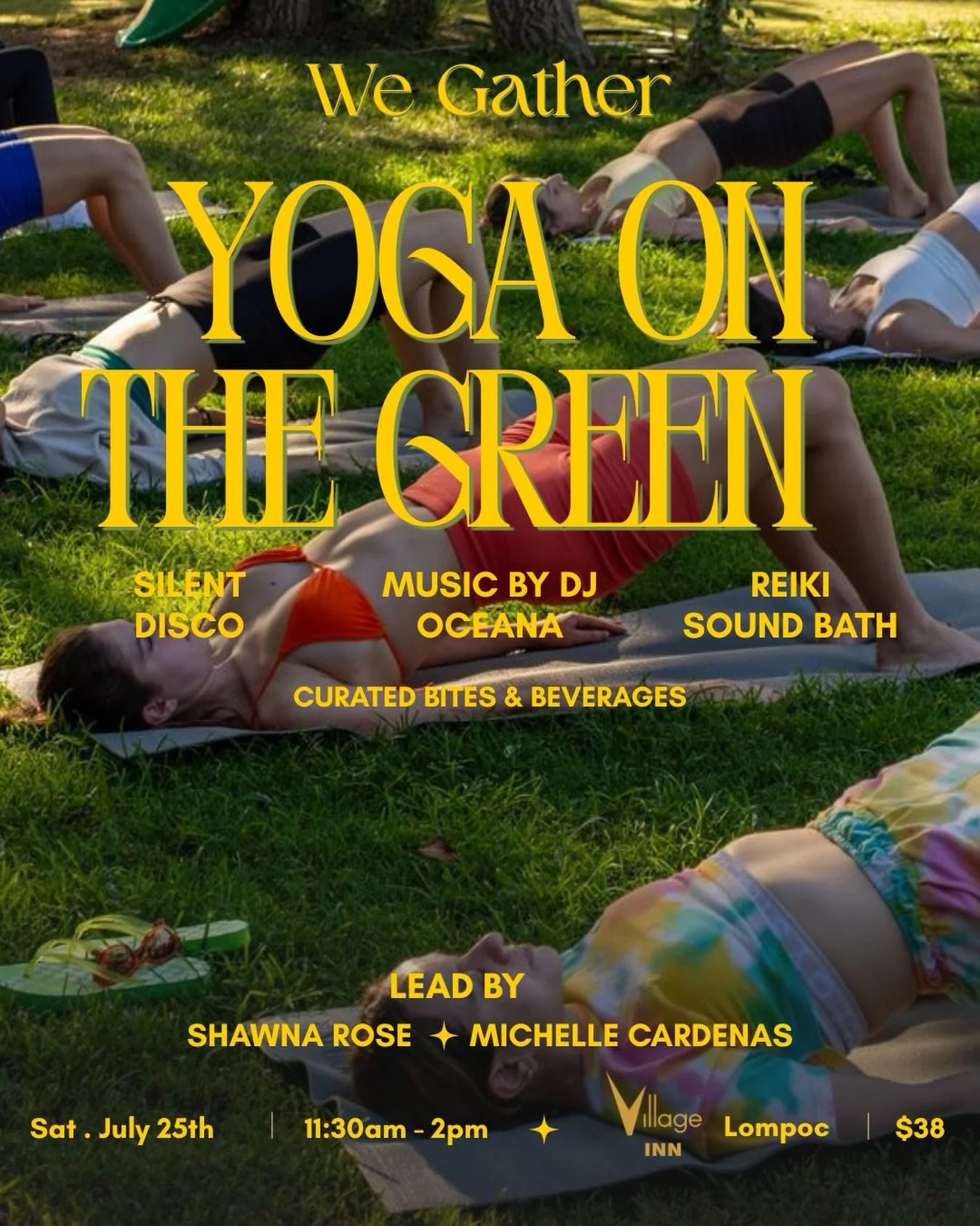 🌞 Are you guys ready for some Summer Fun? 
We Gather is and we&rsquo;re so excited for this one! 

👒 Yoga and Reiki infused Sound Bath with Shawna Rose &amp; Michelle 
🎧 Dance Party and Silent Disco | Music by DJ @oceanayogaa <3
🍸Hand Selected