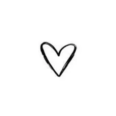 Cœur dessiné à la main sur fond blanc