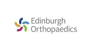 Logo of Edinburgh Orthopaedics with colorful abstract symbol and text.