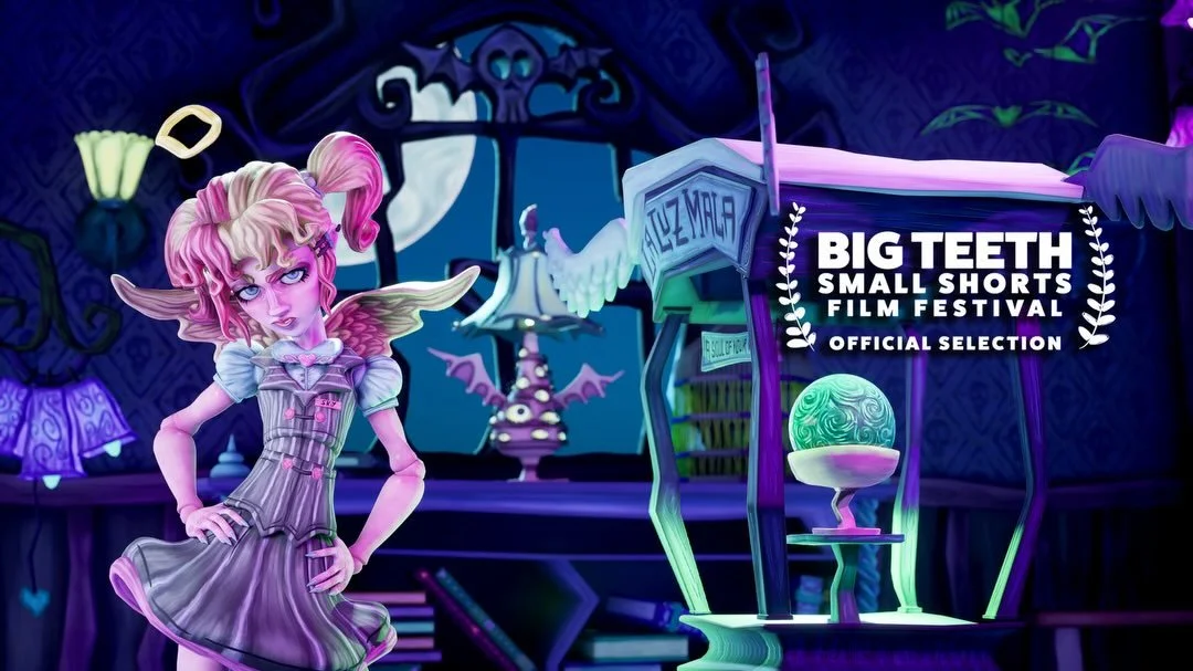 an excuse to revisit some of our older characters! our short from 2024, &lsquo;on the clock with devilish intentions,&rsquo; is going to be screening february 5th at @bigteethsmallshorts 💘✨

a film about a devil and angel, who are high schoolers and