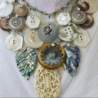 Heirloom chain Necklaces Workshop with Anne DeStefano, TOMORROW March 10th at Clara, 10am-1pm. #sacarts #scta #beadarts #beadjewlery #artworkshop