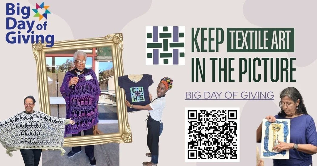 It is Big Day of Giving time, please donate to keep our nonprofit going. We are looking to raise $2000 this year for workshop supplies and lecturer fees. #scta #bigdayofgiving #textilearts #nonprofit