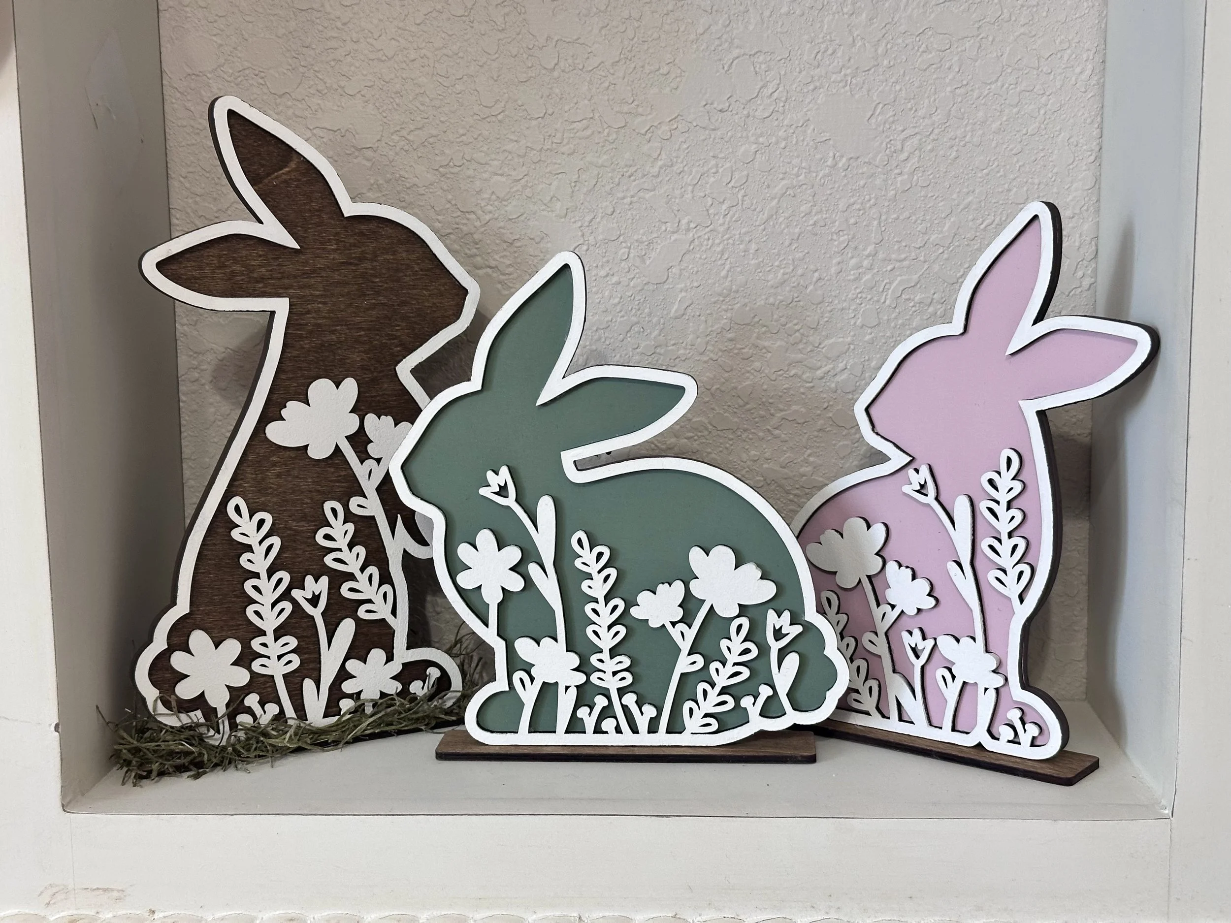 Tri Floral Bunny Wood Kit