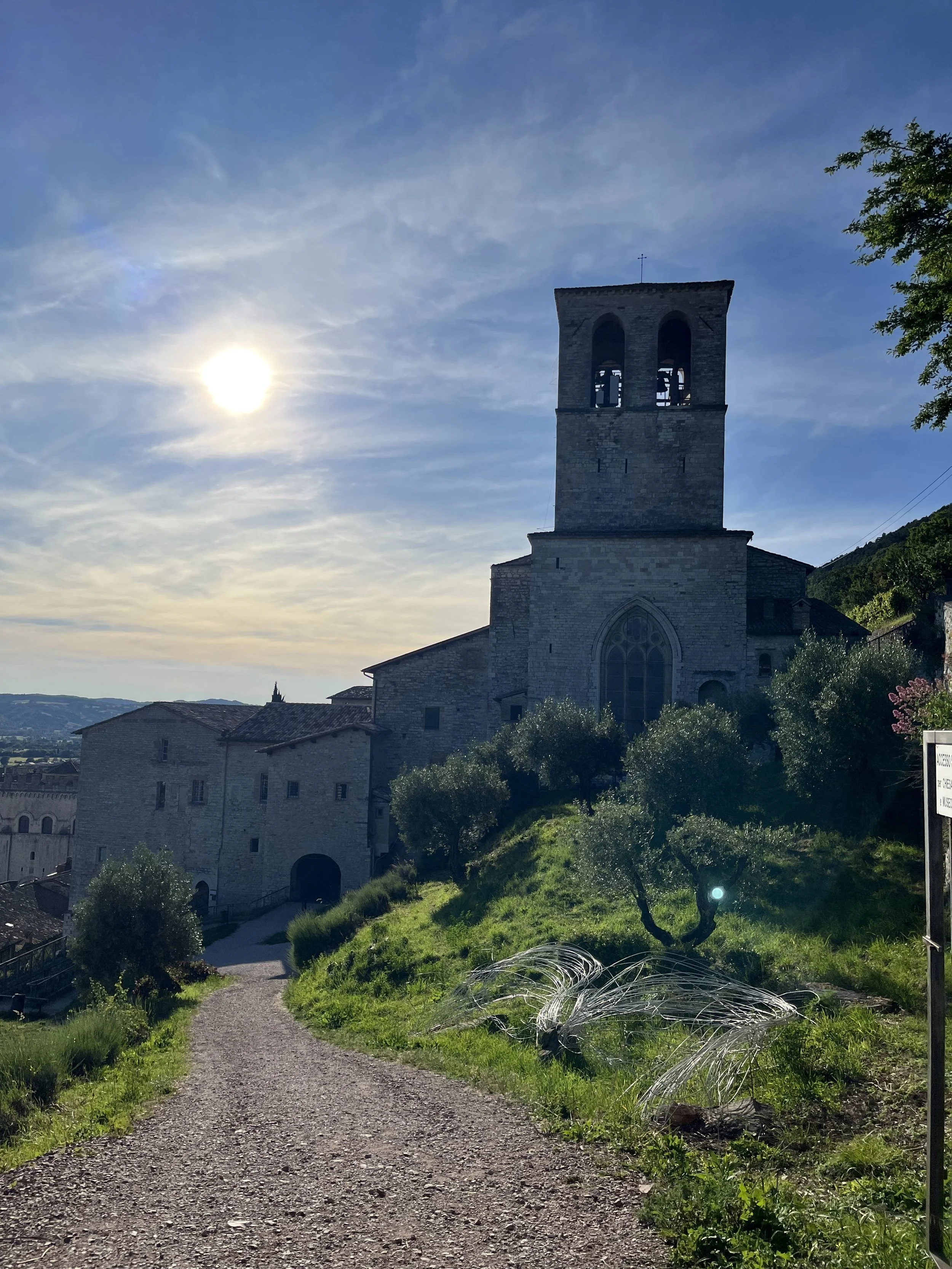 View along path Gubbio, Italy