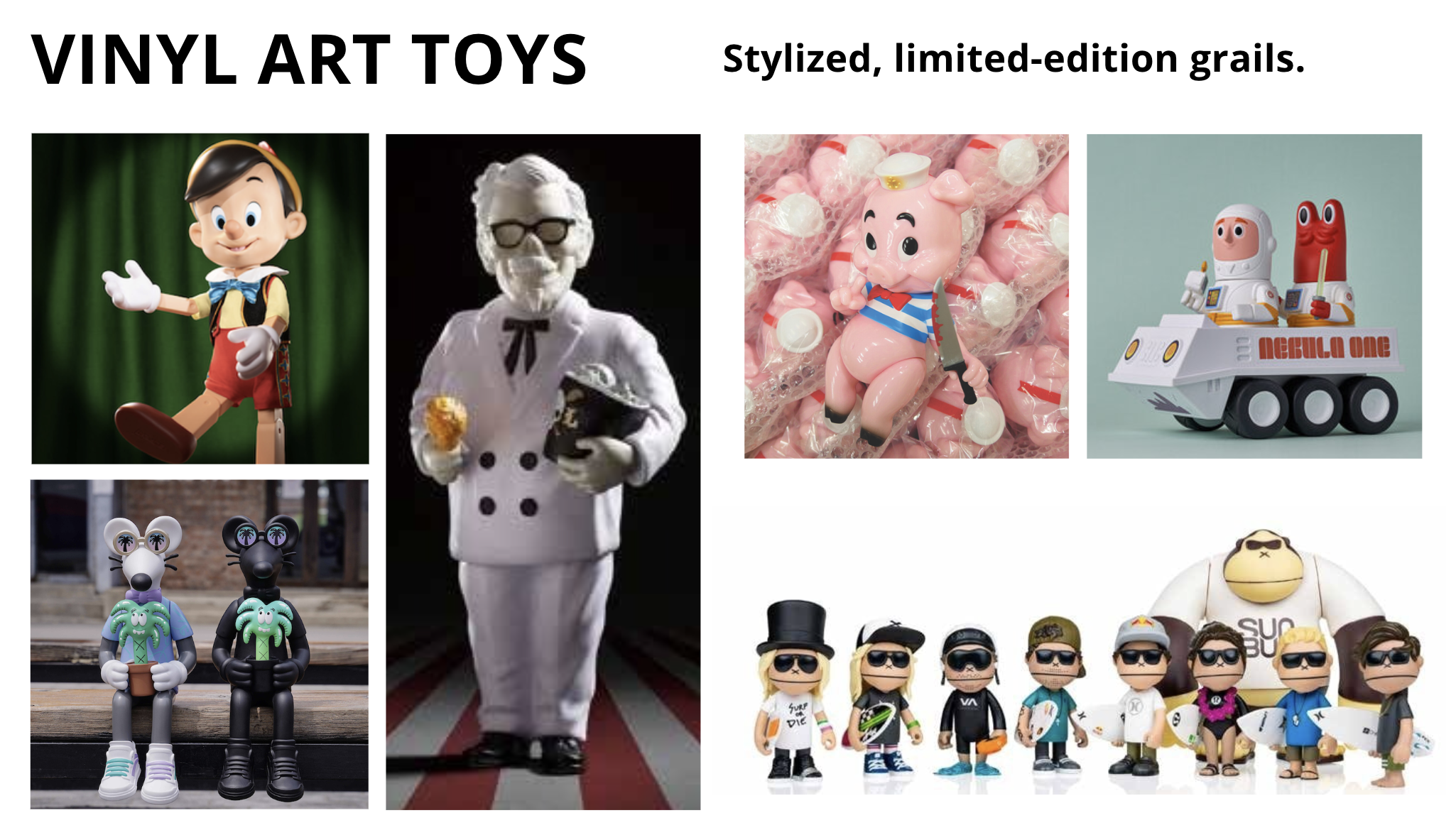 Designer Toys and Vinyl Toys designed, developed and/or produced by Bigshot Toyworks