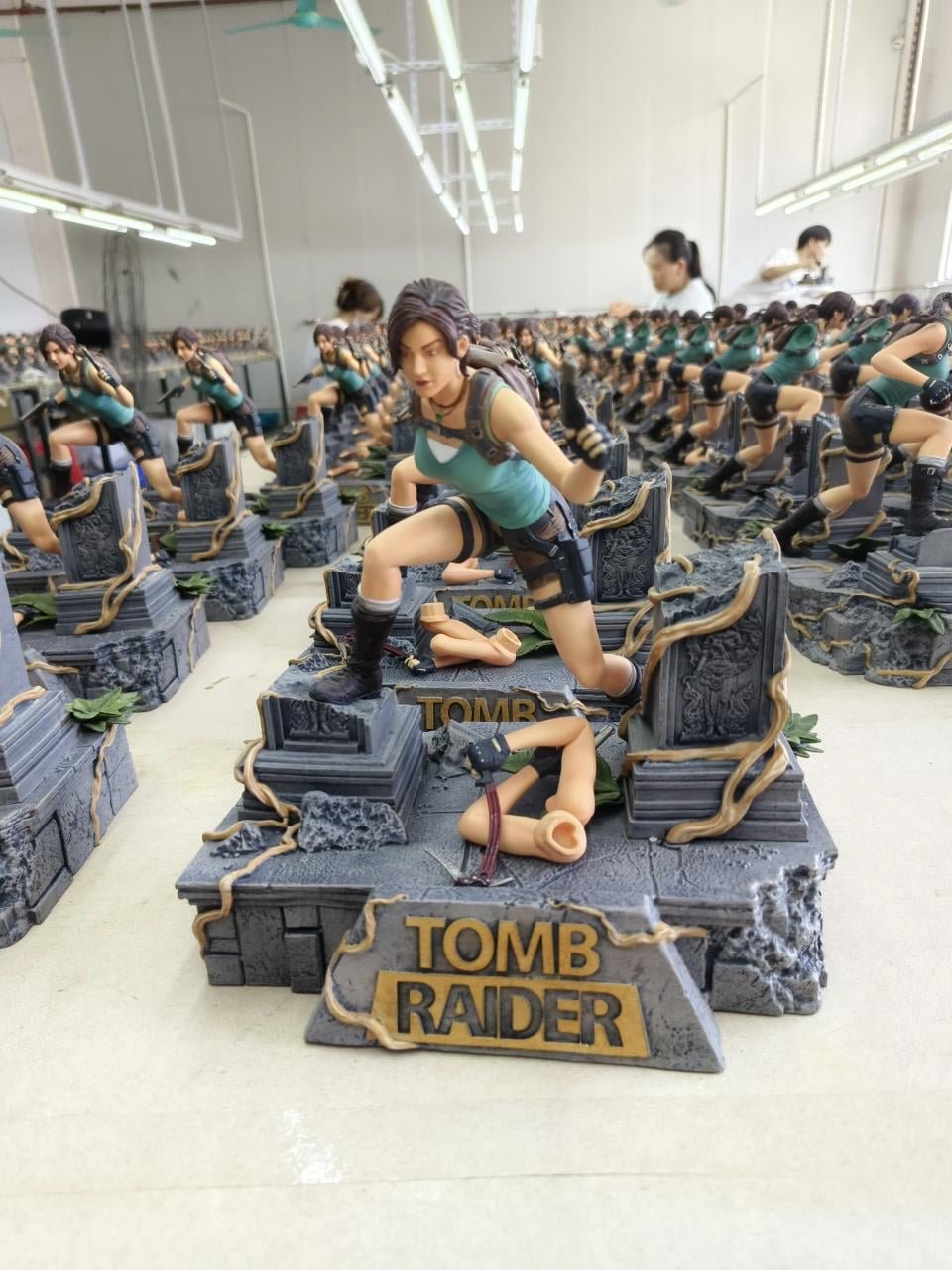 Image of Dark Horse's Tomb Raider statues that we designed and developed for them.