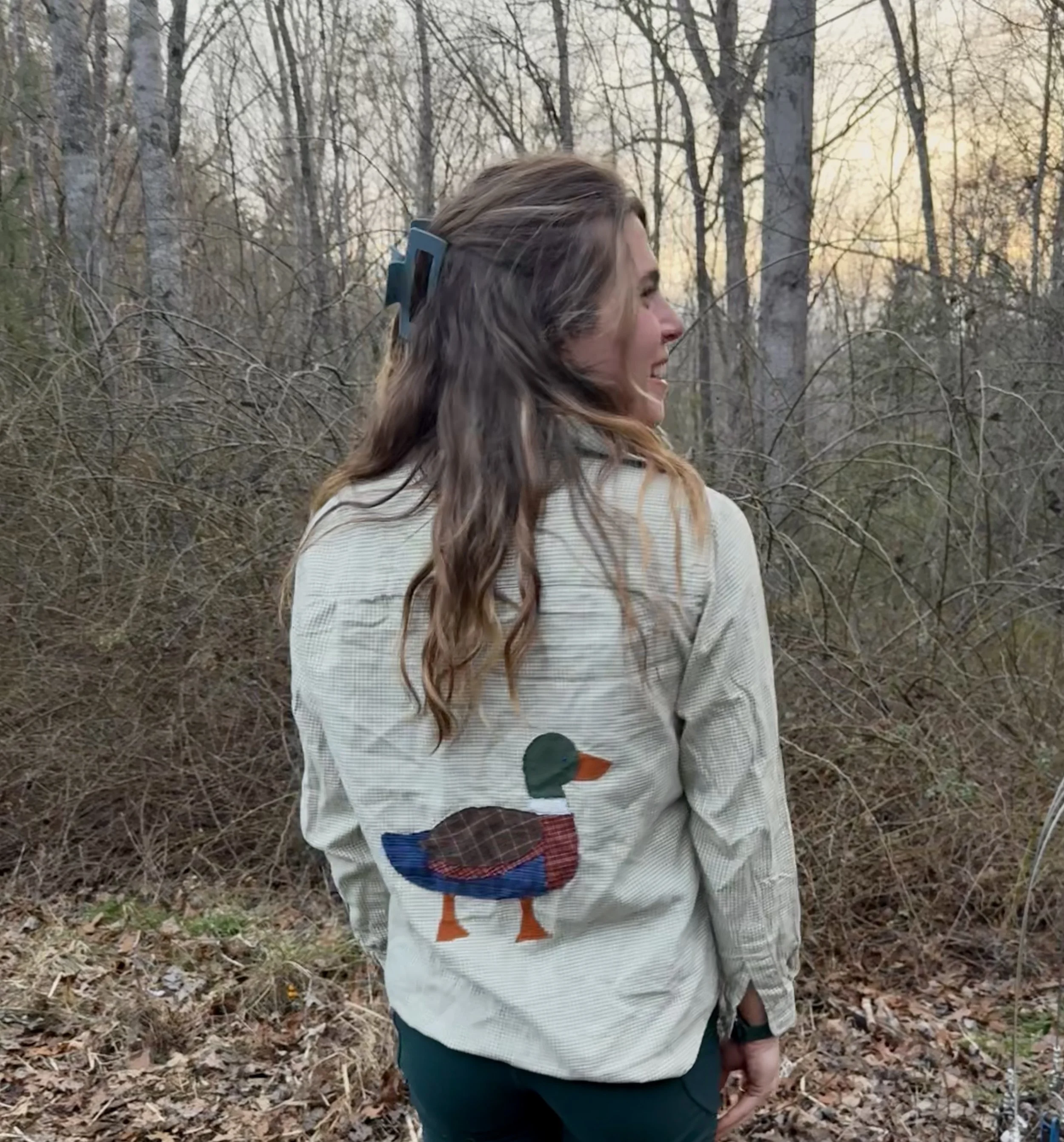 Quack Attack- Green Gingham