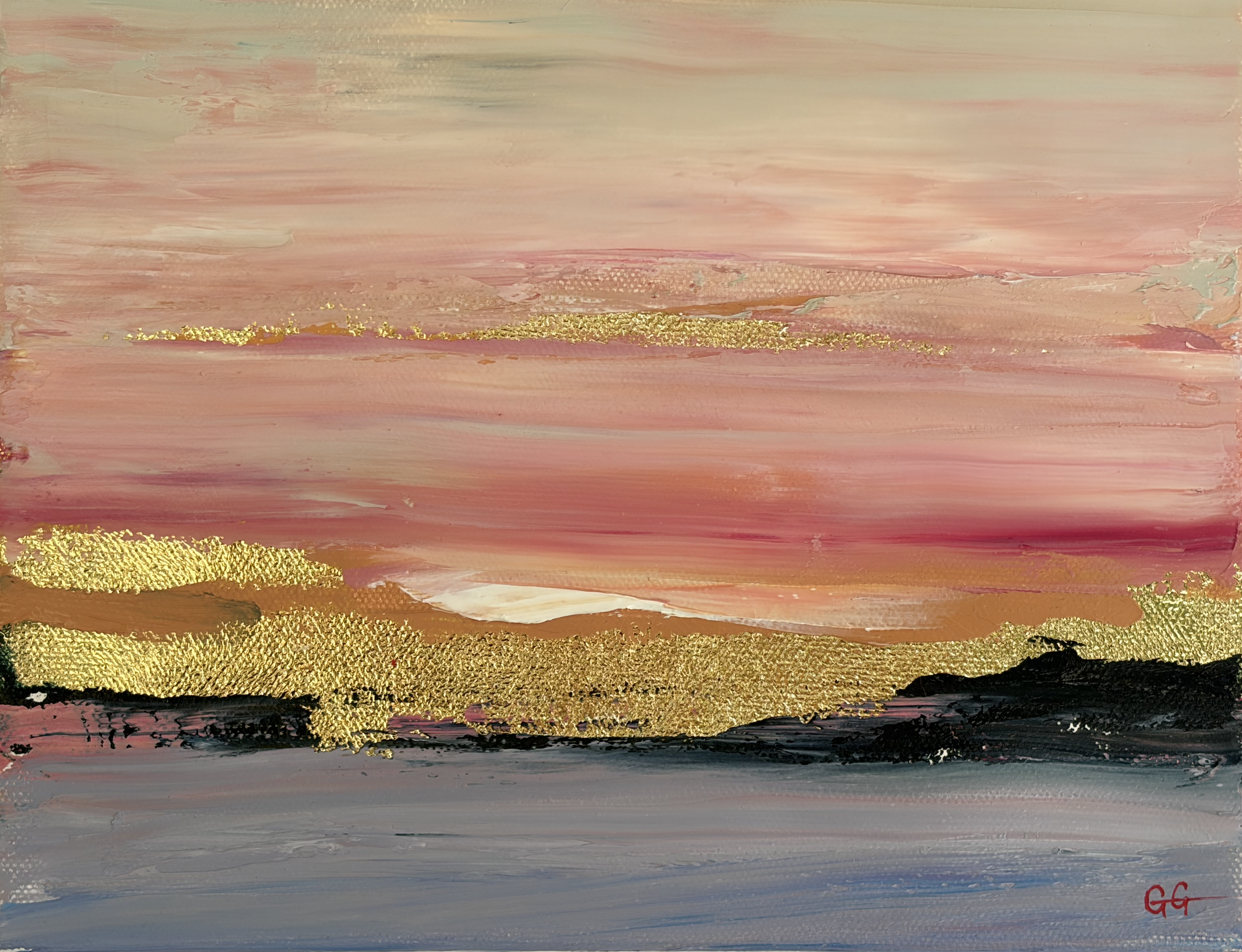 Blush, original oil painting 8x10 inches, abstract landscape, Georgina Gilmore Art, Sacramento California
