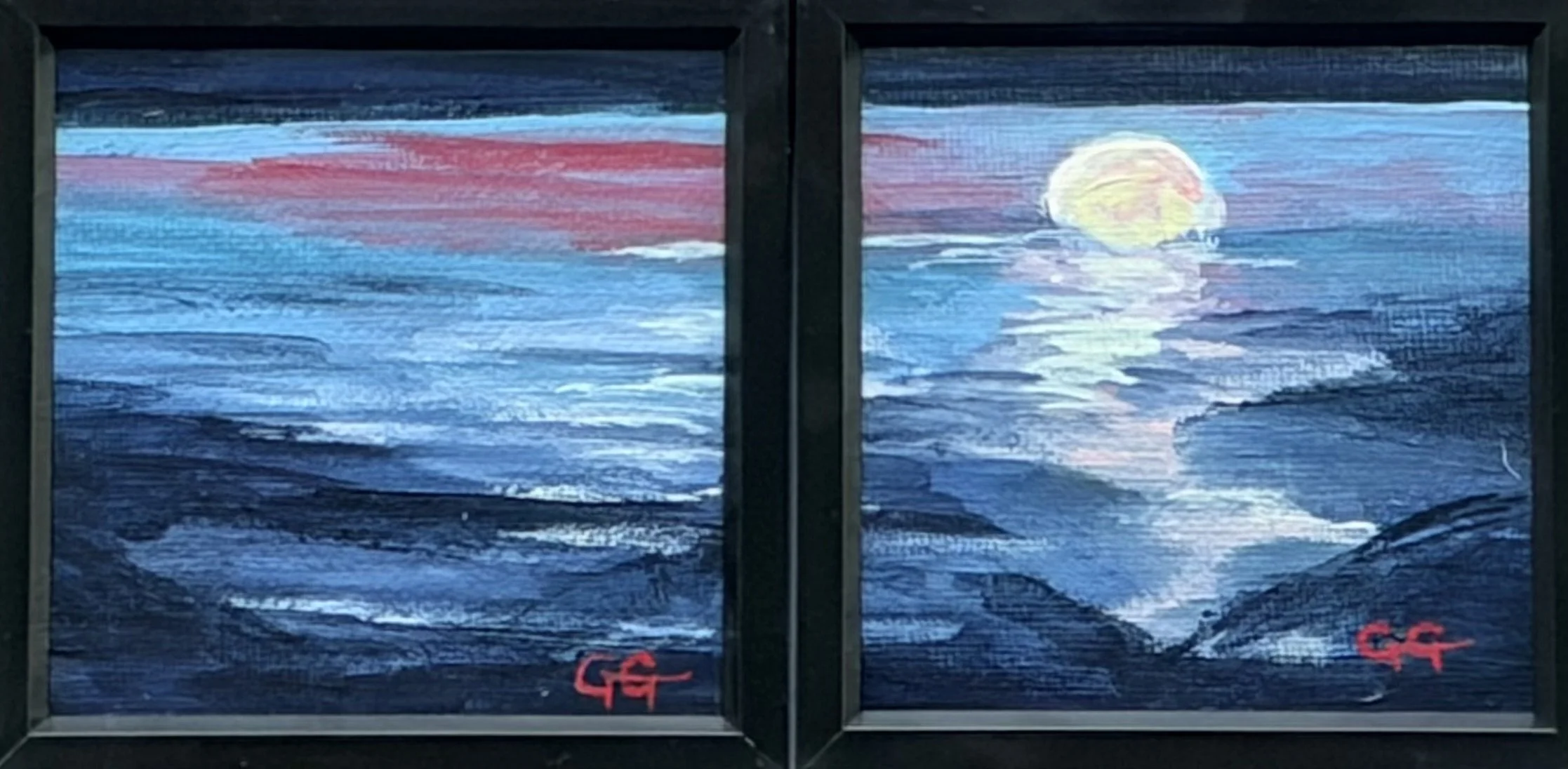 Georgina Gilmore Mini art, original min art, friendship art collection sacramento el dorado hills artist, mountain art