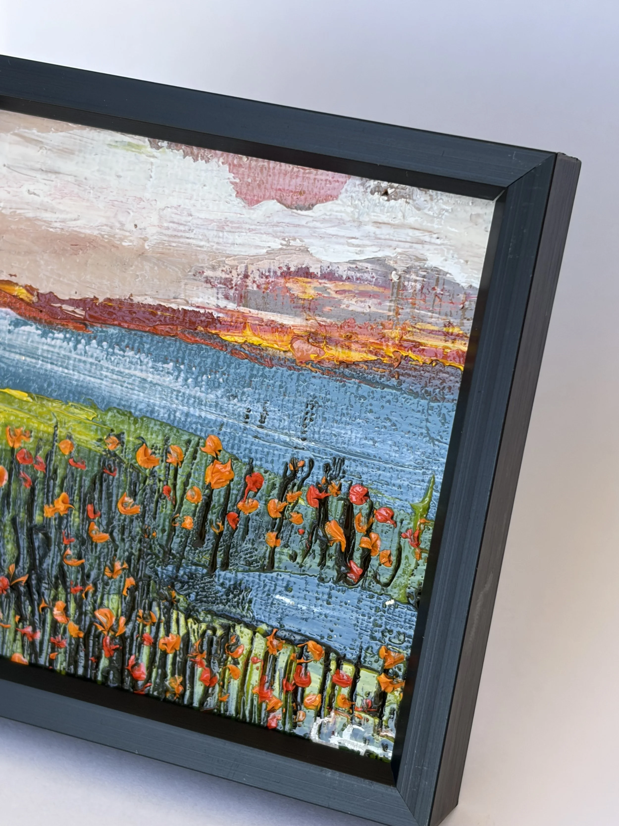 Baby Vernal pool Flowers, georgina gilmore mini oil paint, vernal pools CA painting
