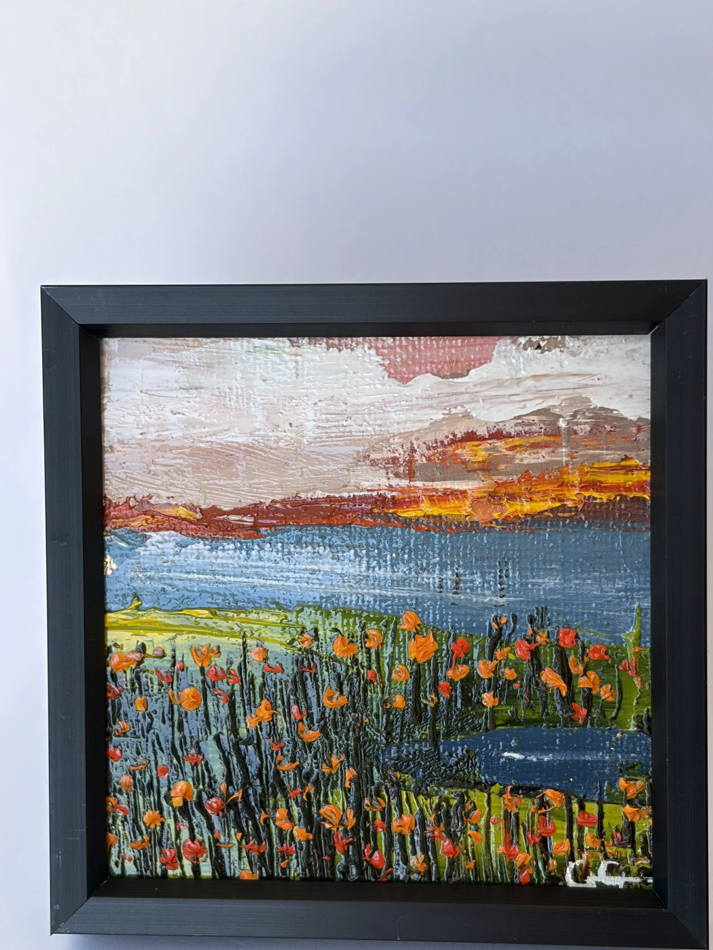 Baby Vernal pool Flowers, georgina gilmore mini oil paint, vernal pools CA painting