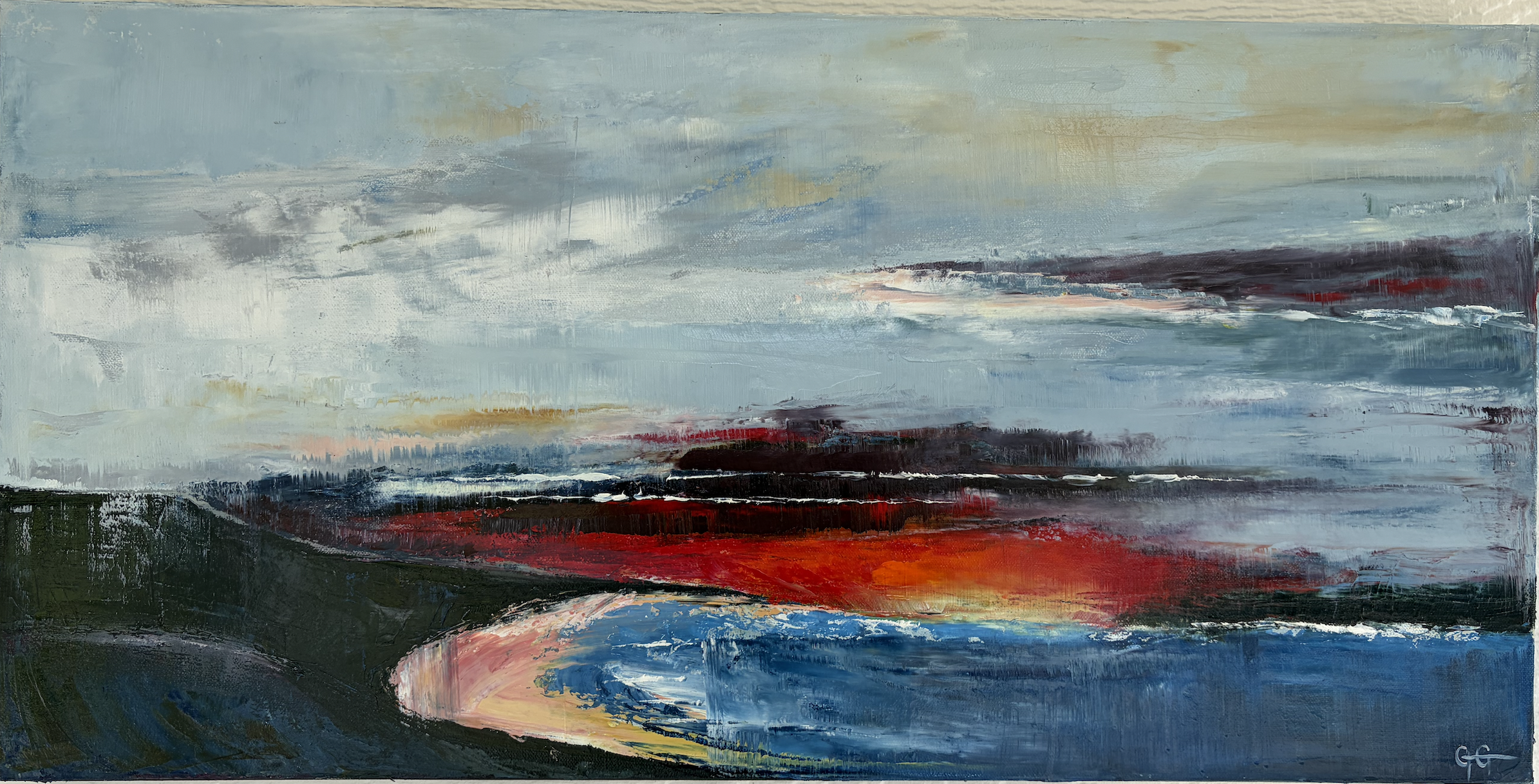 Shoreline | 15 × 30 inches | Oil on Linen Wrapped Canvas