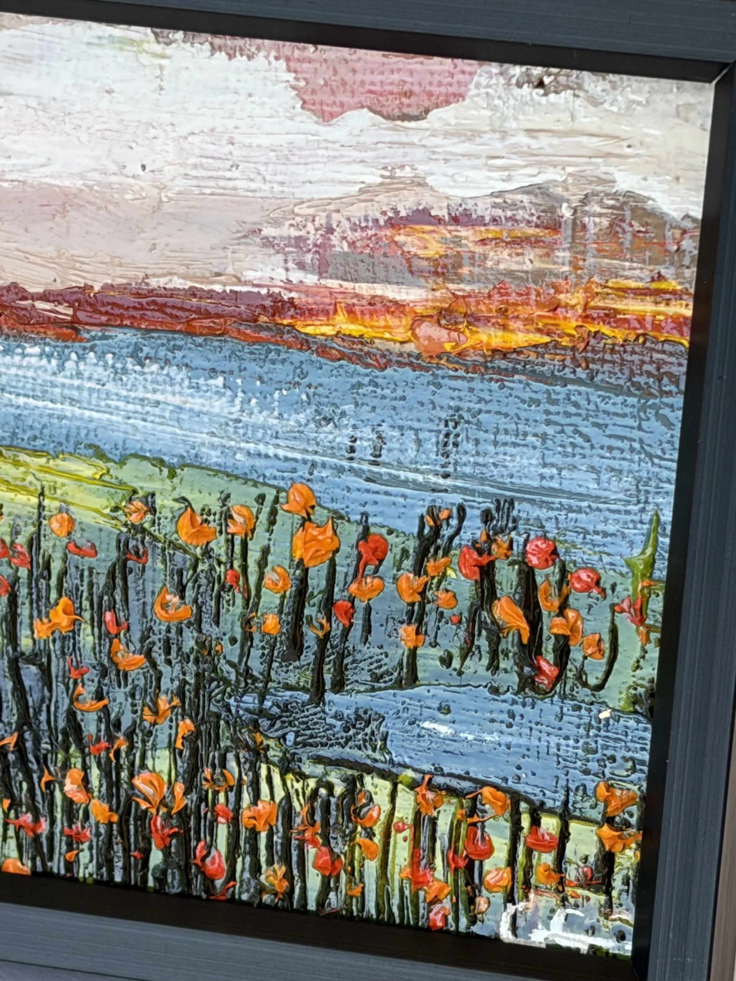 Baby Vernal pool Flowers, georgina gilmore mini oil paint, vernal pools CA painting