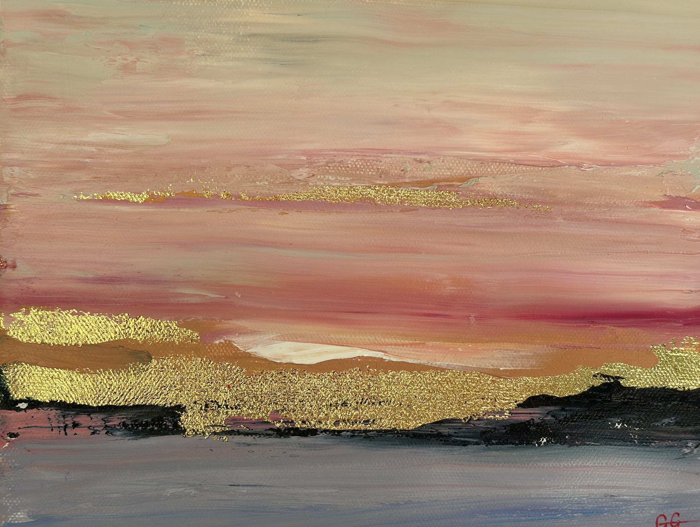 Blush, original oil painting 8x10 inches, abstract landscape, Georgina Gilmore Art, Sacramento California