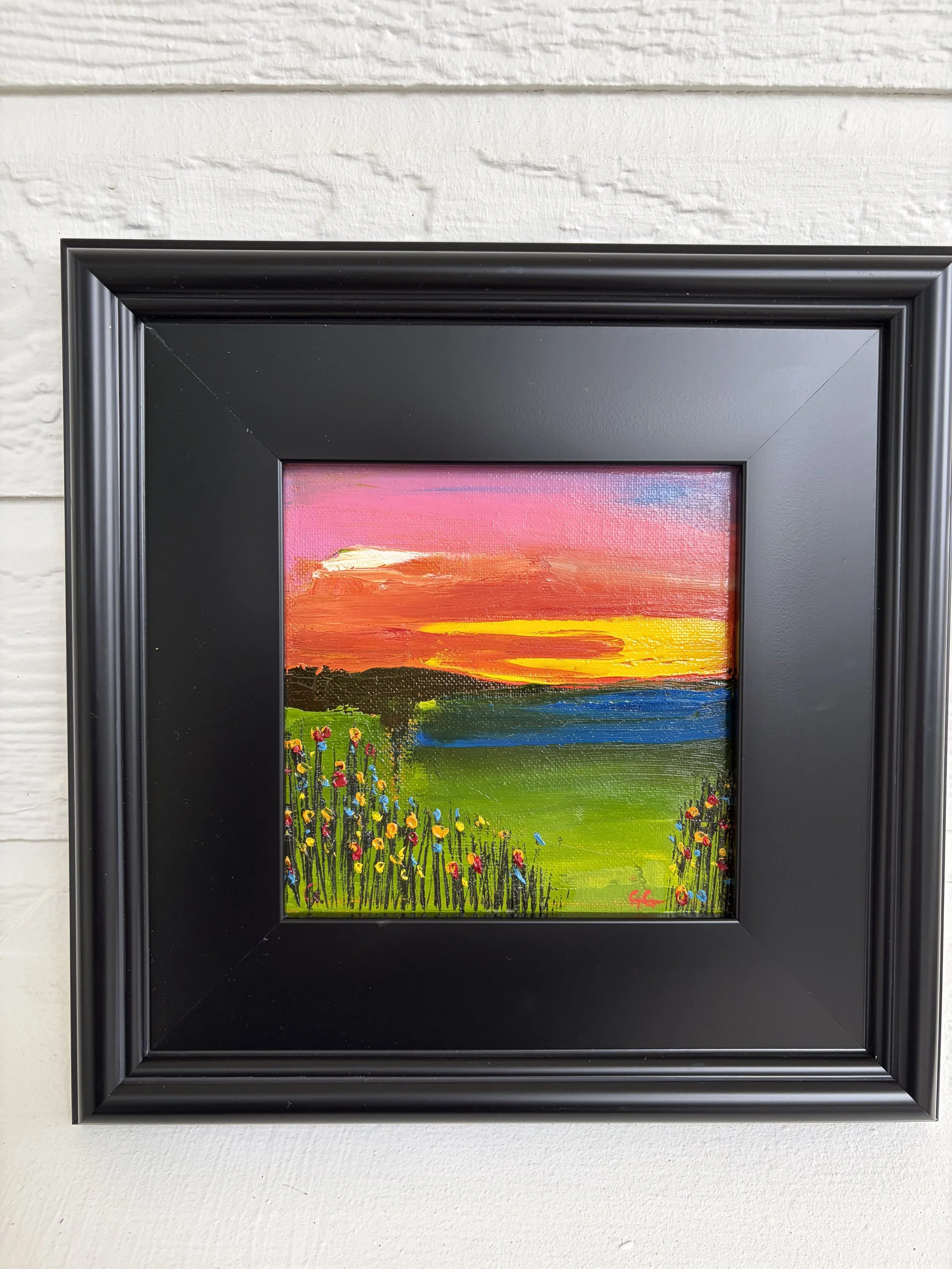 Spring Meadow | 6x6 (11x11) Oil on Linen