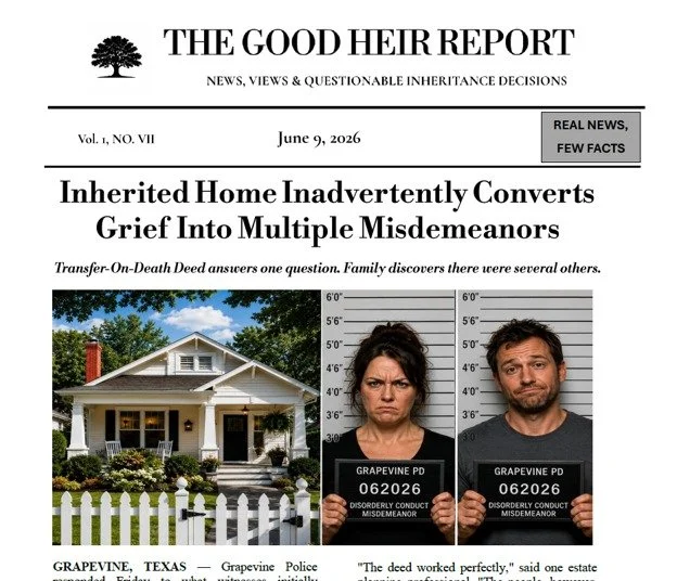 Good Heir Report: Inherited Home Inadvertently Converts Grief Into Multiple Misdemeanors