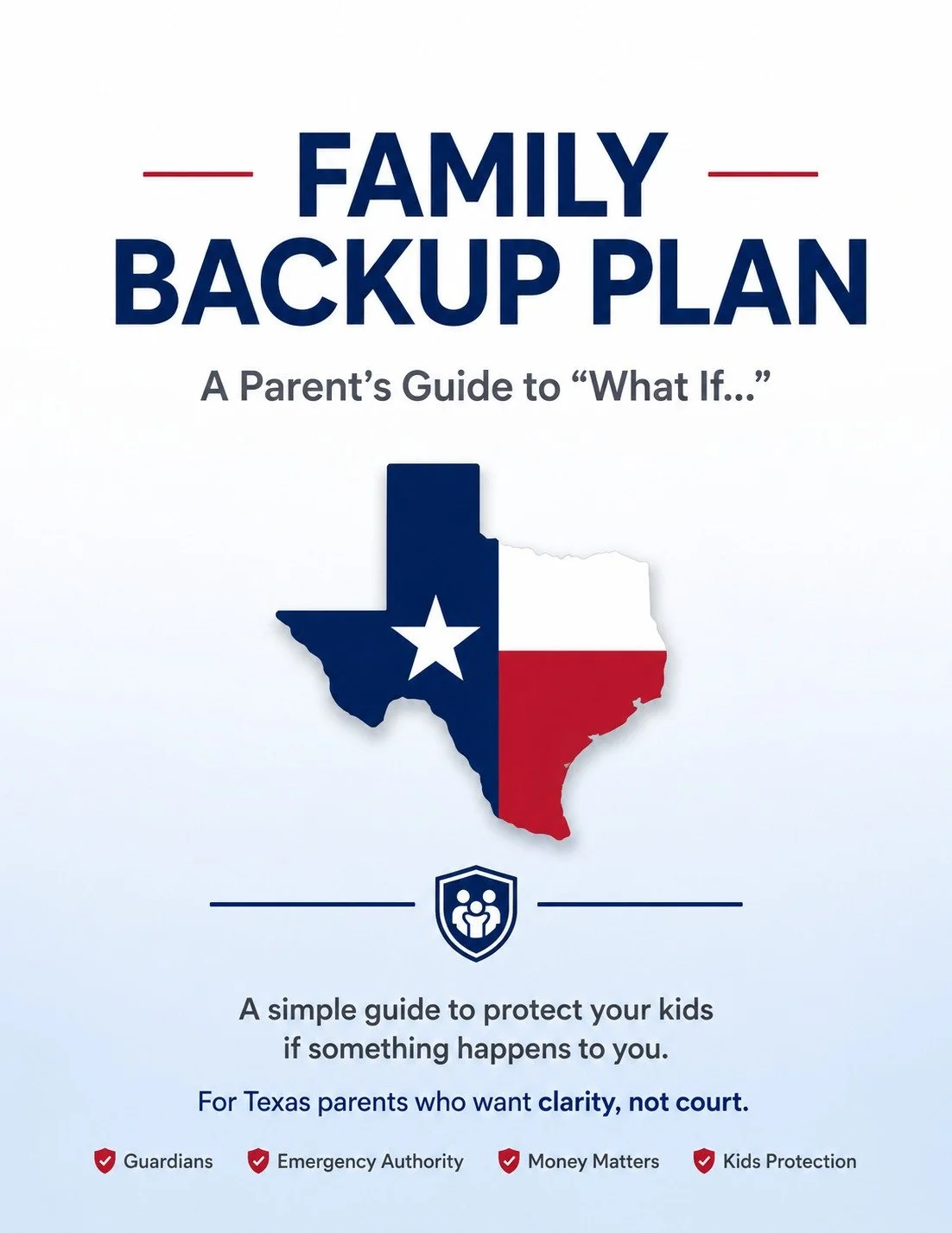 Family Backup Plan guide cover for Texas parents