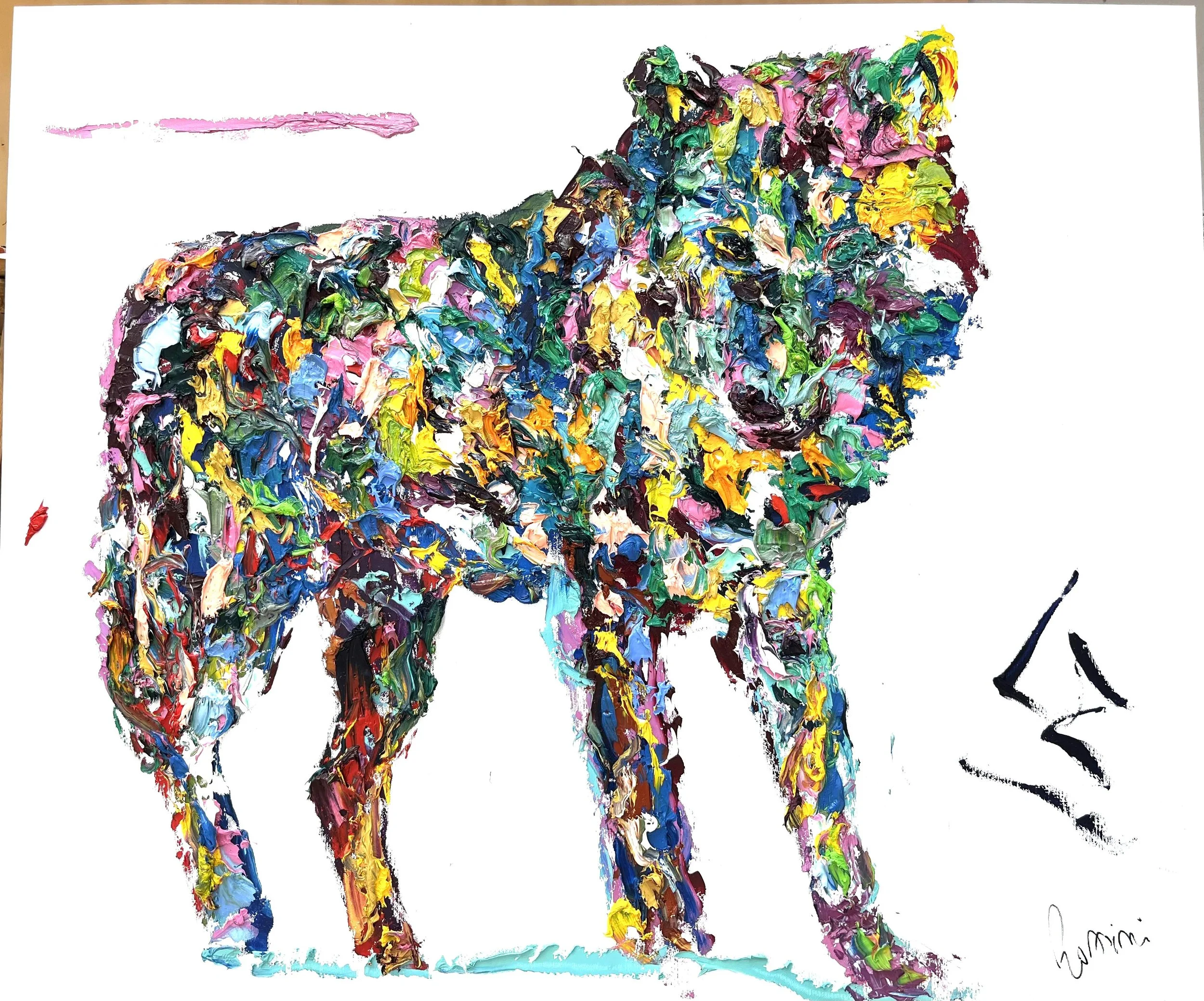 LUPO SOLITARIO, 35.4 x 47.2 inches (100 x 120 cm).