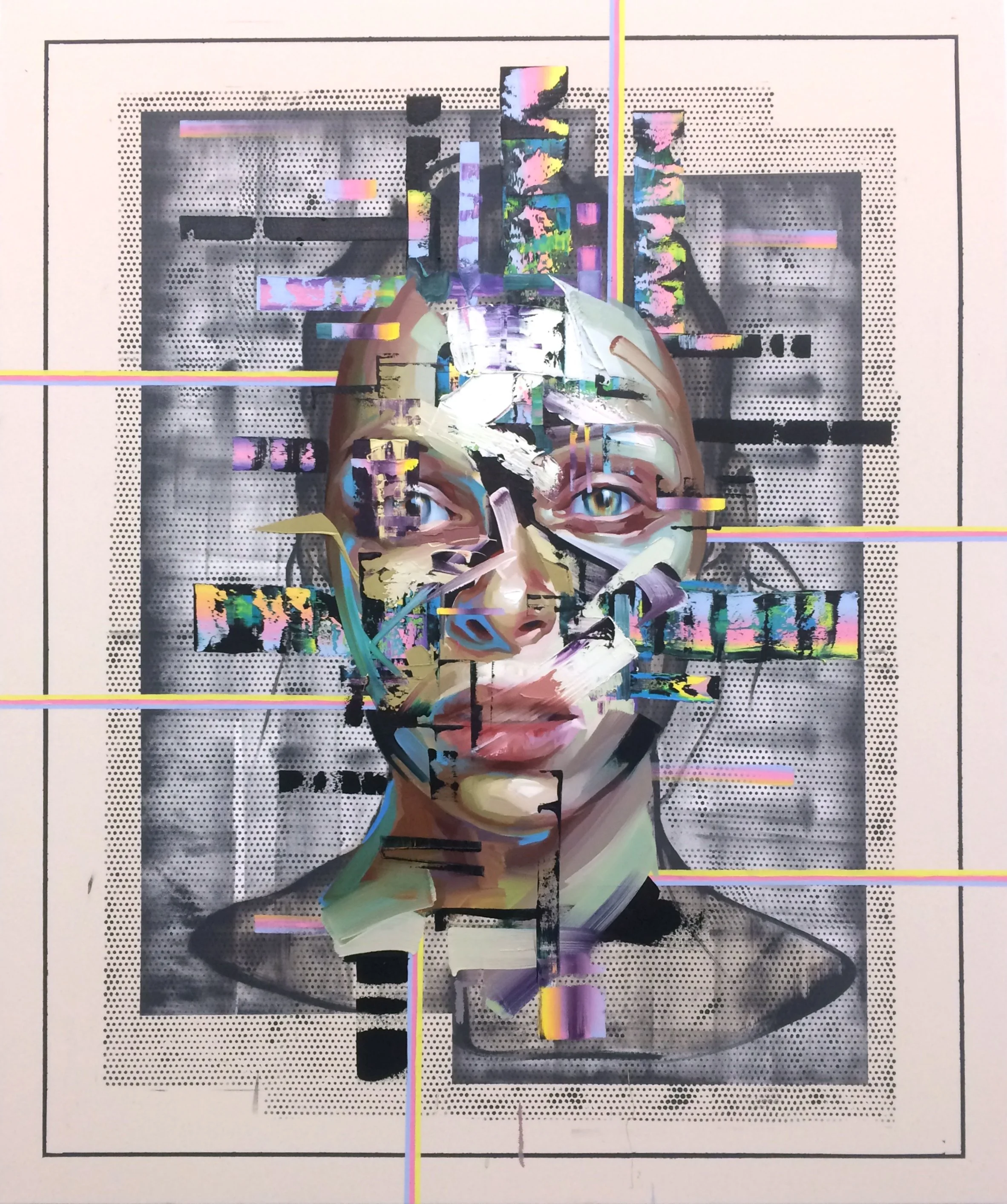 Predictive Analytics (Swine), 2015, Oil on canvas, 72 x 60 inches | 182.9 x 152.4 cm