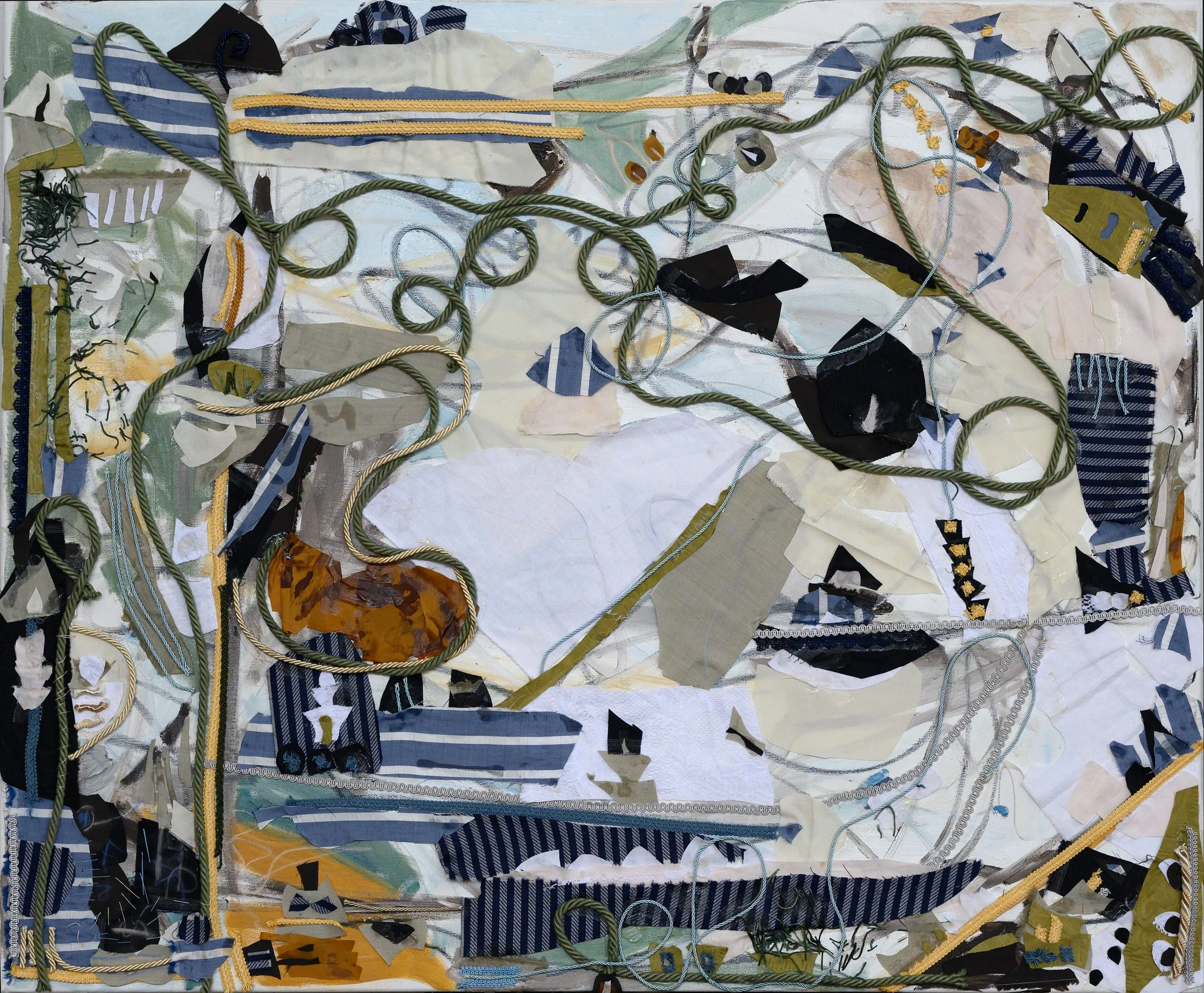 Wind and Sea,

2024,

Oil and fabric on canvas,

39.5 x 37.5 in | 100.3 x 95.2 cm