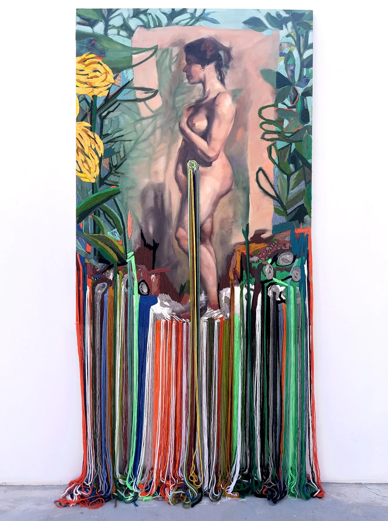 We Grew Soil Within Us, 2021

Oil, felt tip pen, acrylic and wool yarn on linen

62 x 47in | 157 x 119cm