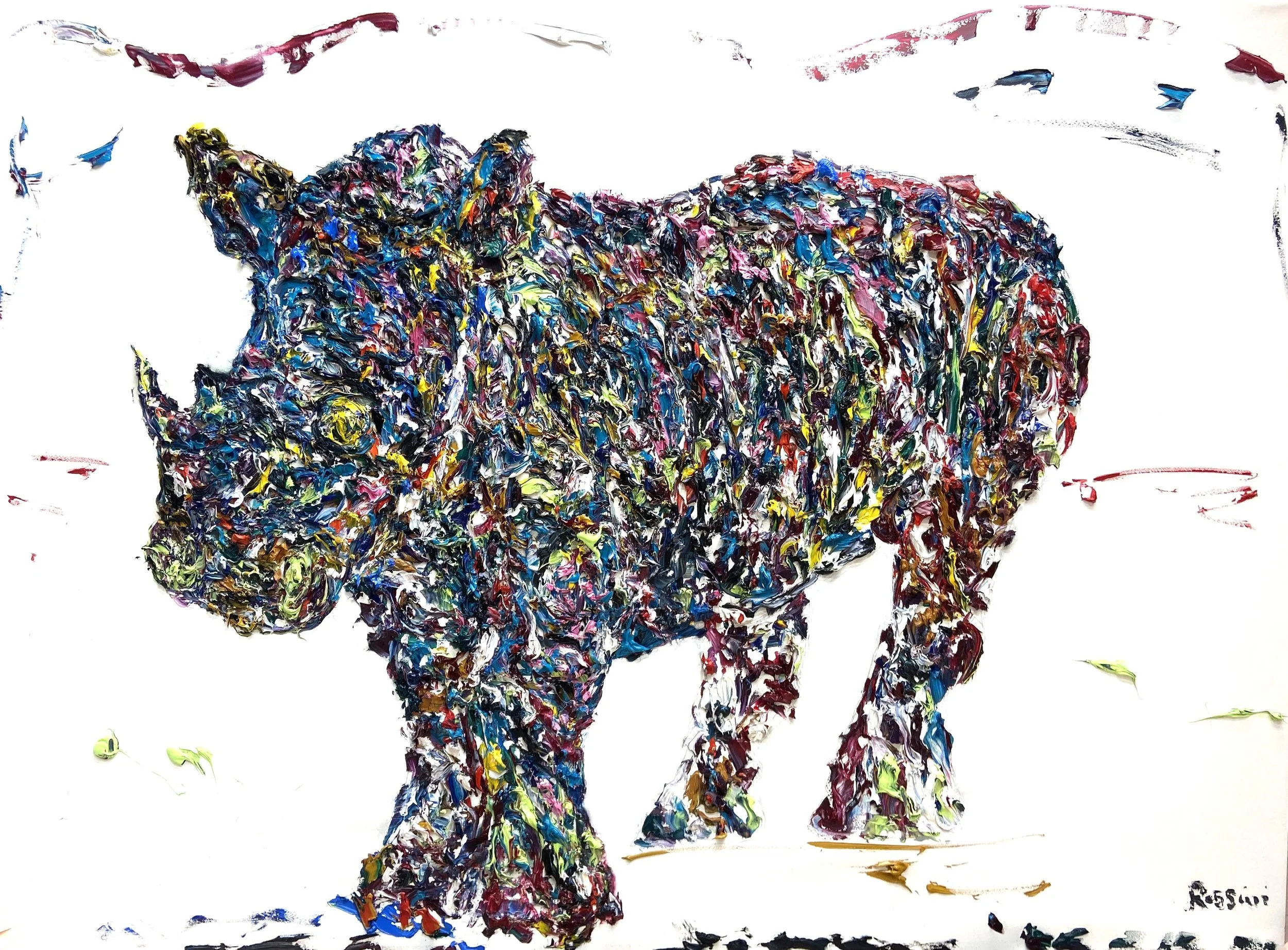 BLACK RHINO, 59.1 x 78.7 inches (150 x 200 cm).