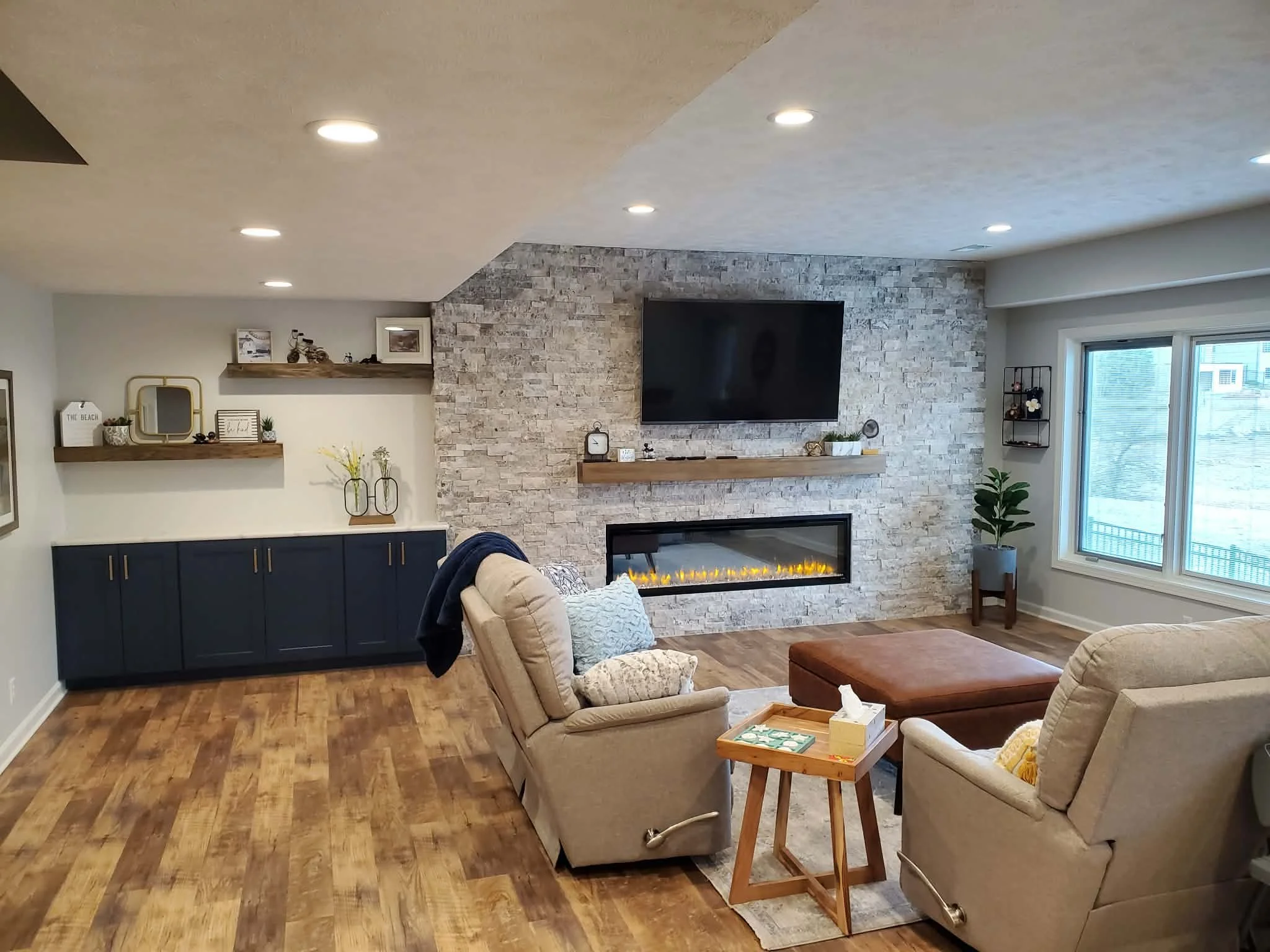 Basement family room.