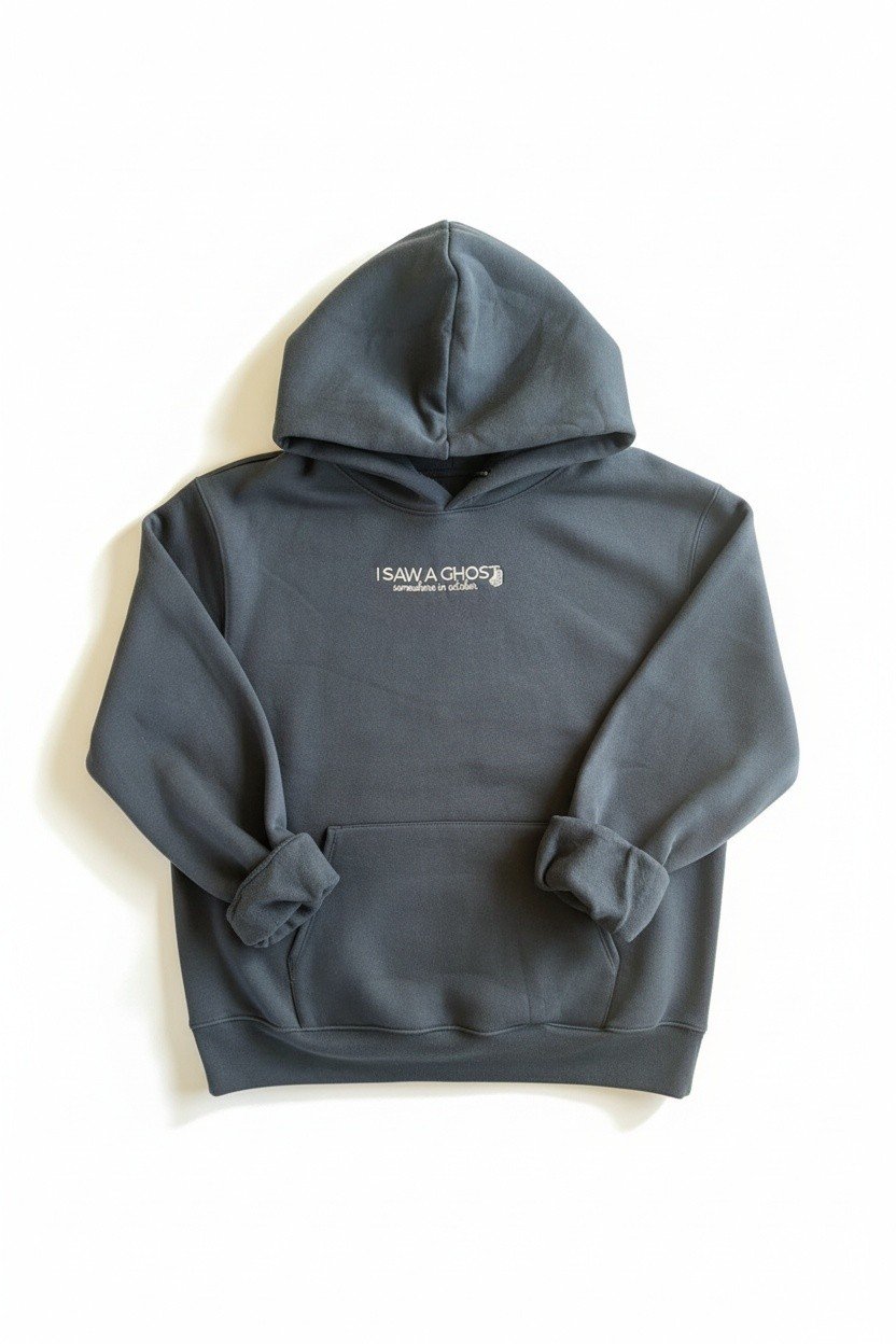 Black embroidered Halloween hoodie styled for cozy October and spooky season.