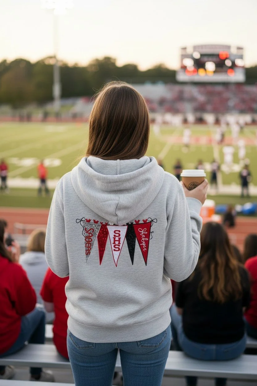 For Friday night lights & everything inbetween. game days. bleachers. coffee runs. repeat.
