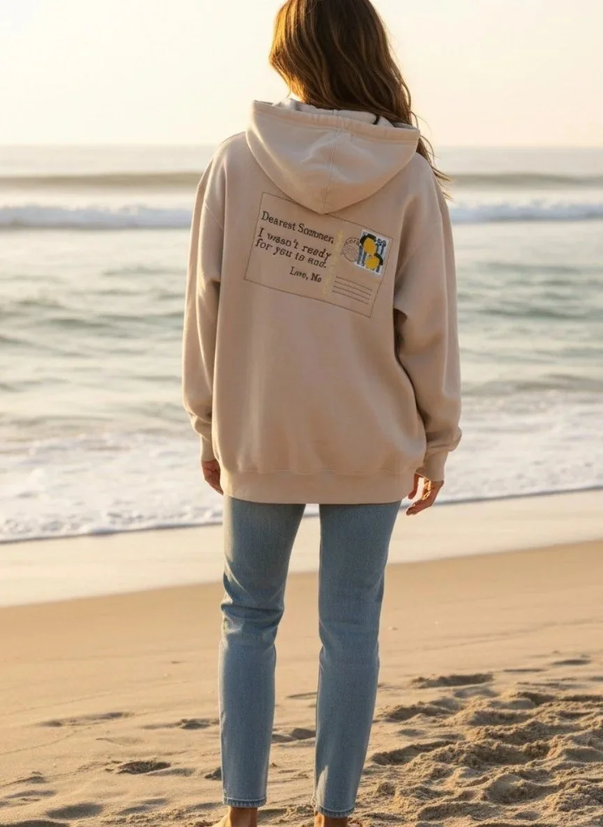 Dearest Summer, I Wasn't Ready for You to End — Vintage Postcard Hoodie