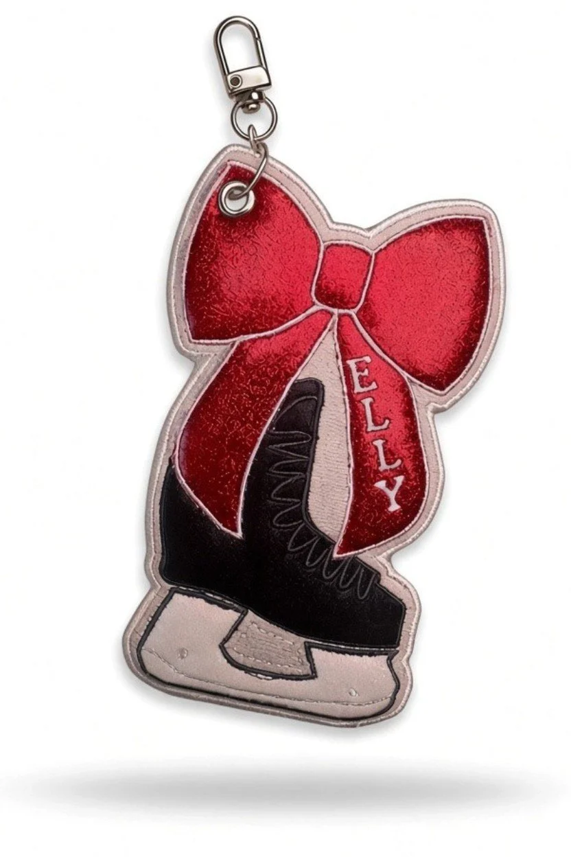 Hockey Bow Bag Charm