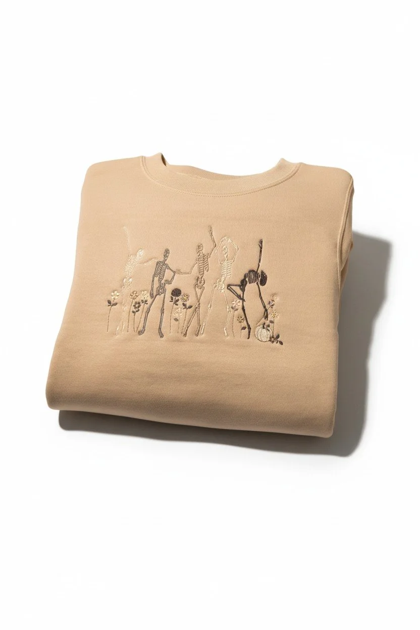 Dancing Skeleton Embroidered Sweatshirt