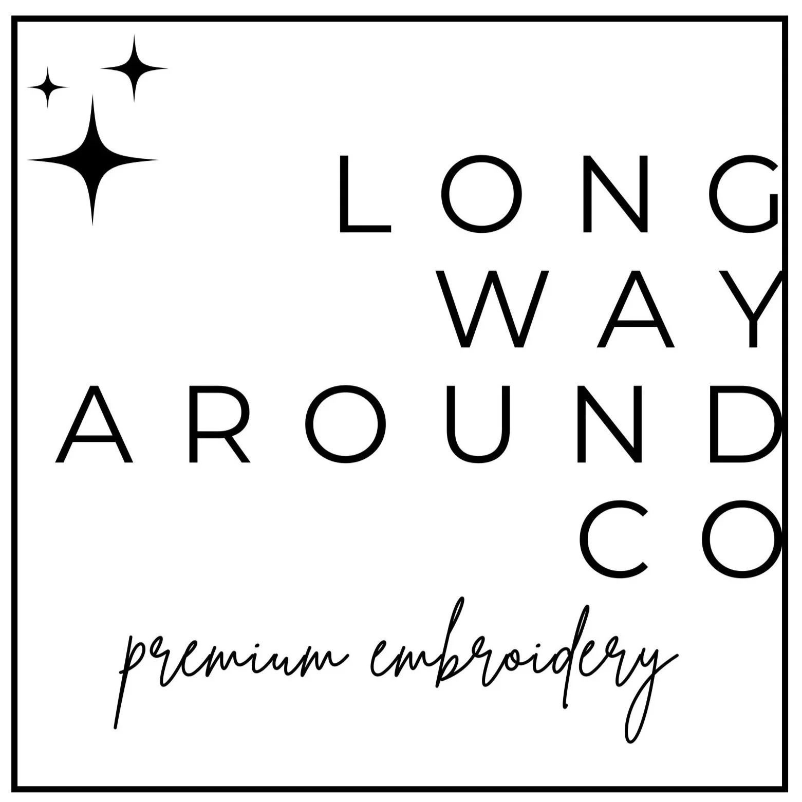 LONG WAY AROUND CO premium embroidery with 3 north stars